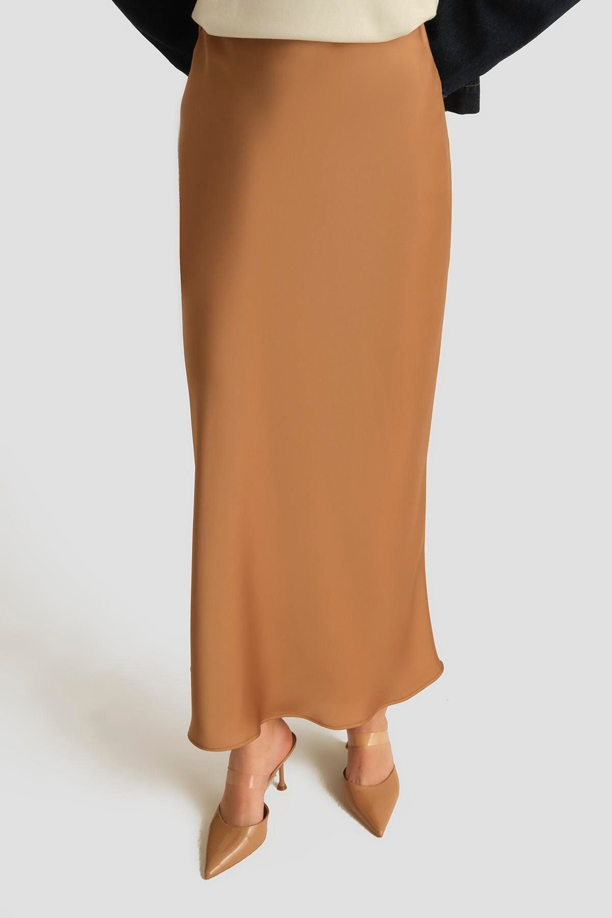 Armine-Satin Skirt 25Yh1534 Latte 4