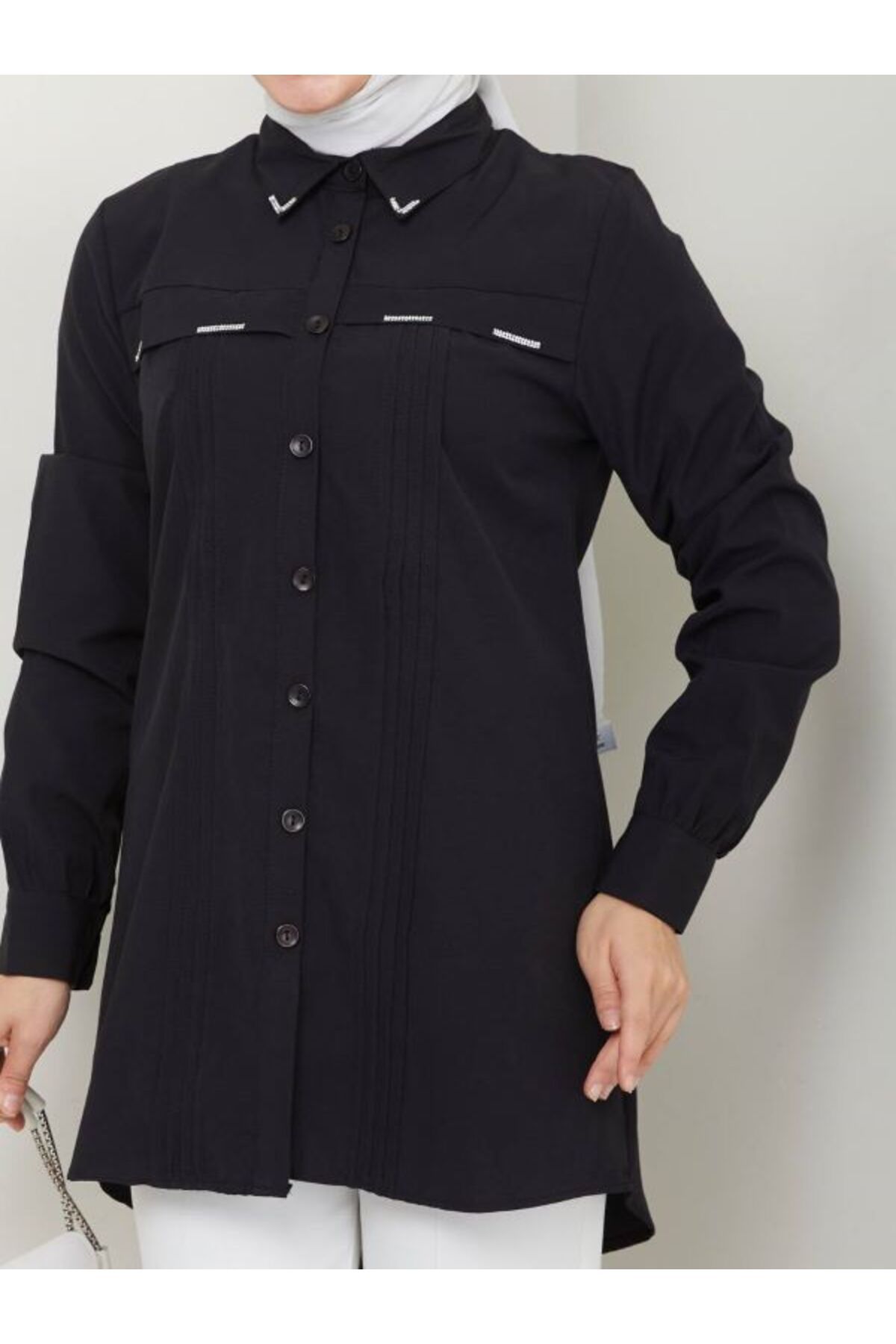 Aşkın fashion taş nervül detaylı tesettür tunik