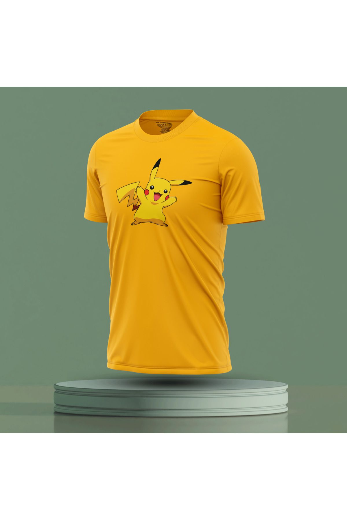 Bulvar Lee Erkek Sıfır Yaka Pikachu Baskılı Yazlık T-Shirt