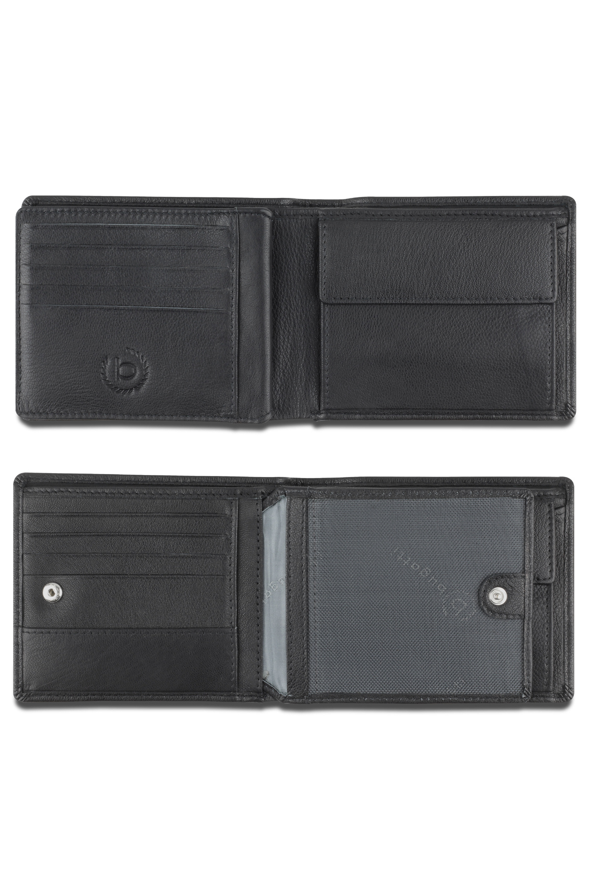 BUGATTI-Portofel Barbati, , Seria Punto, 49131401, Piele Naturala, Negru, Compartiment Ci 3