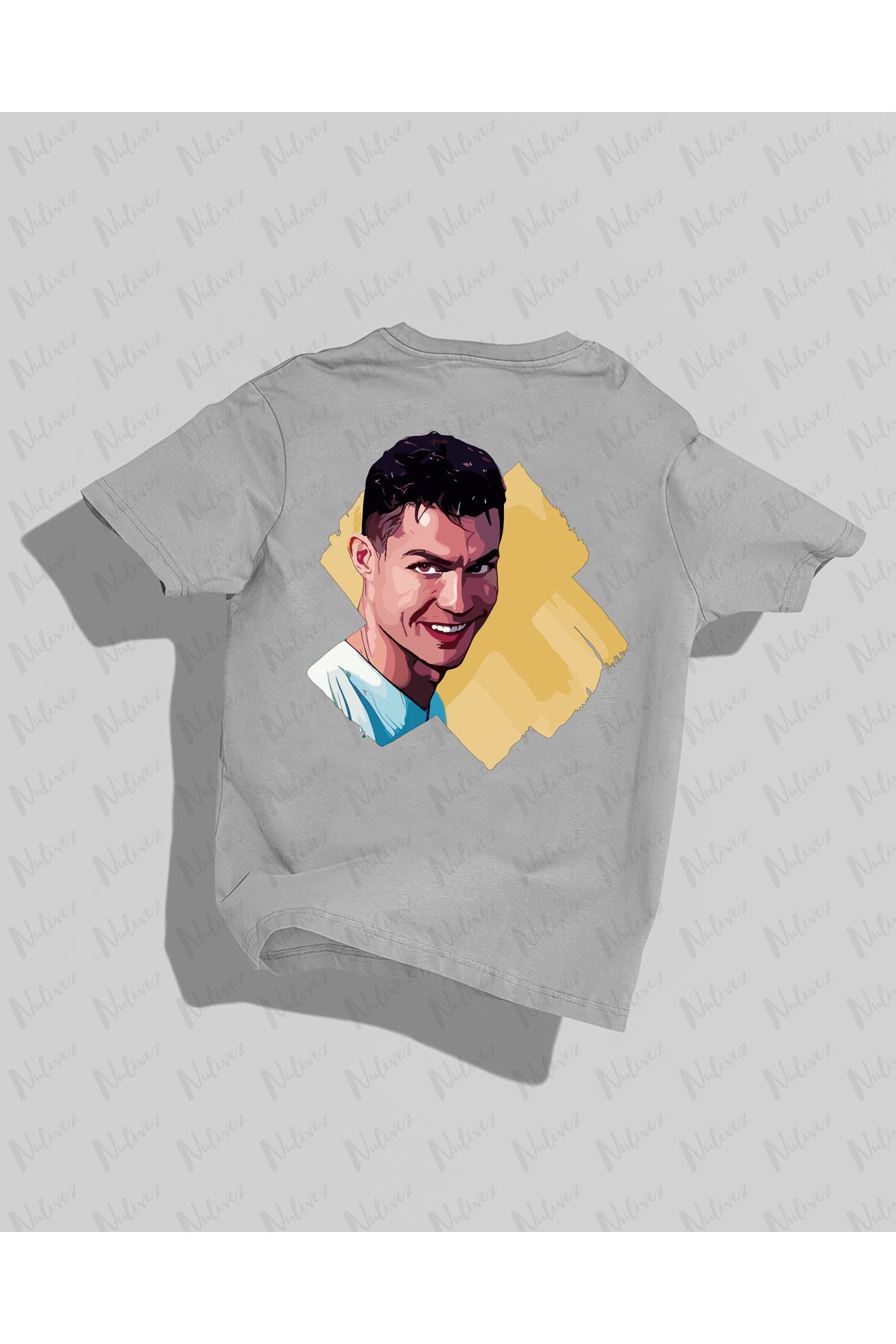 Nulivez Cristiano Ronaldo Tasarımı Baskılı Yüksek Kalite Kompakt Unisex Oversize T-Shirt