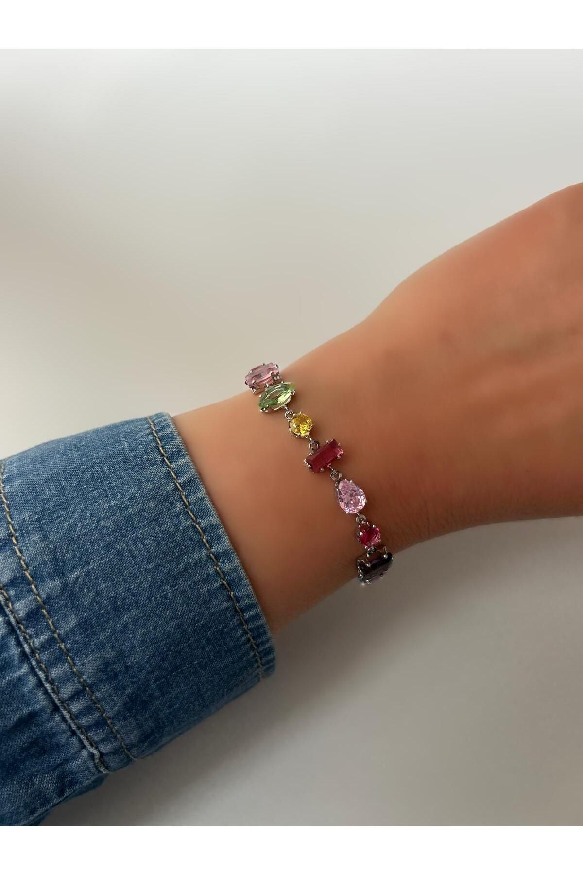 ecekypnrjewelry PASLANMAZ ÇELİK RENKLİ TAŞLI BİLEKLİK