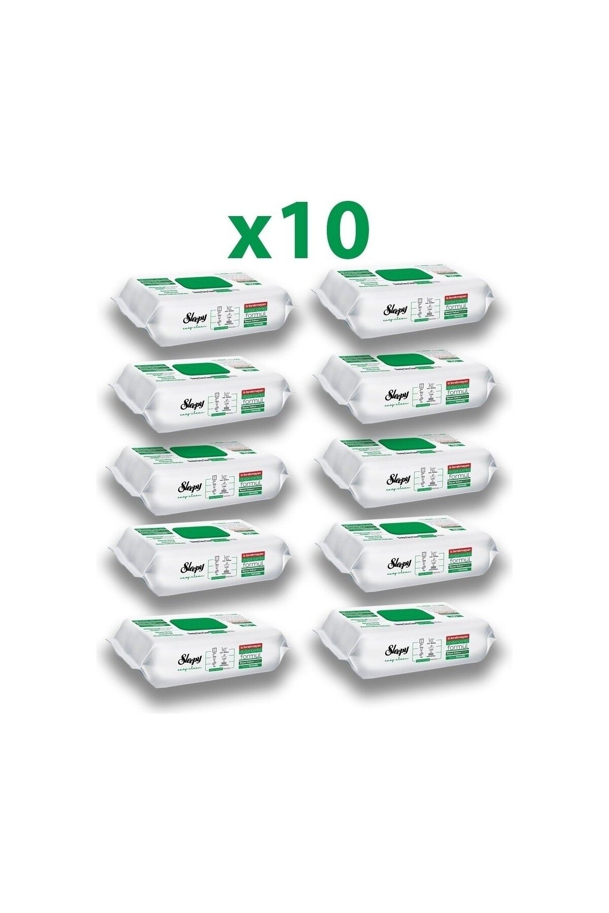 Sleepy Sleepy Easy Clean Beyaz Sabun Katkılı Yüzey Temizlik Havlusu 100'LÜ - 10 Adet