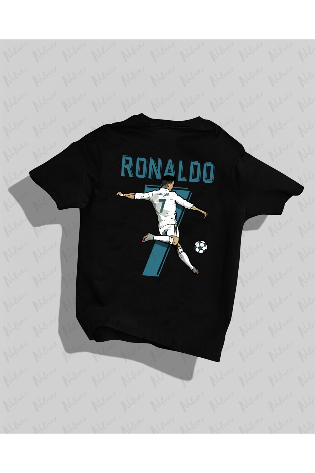 Nulivez Cristiano Ronaldo Tasarımı Baskılı Yüksek Kalite Kompakt Unisex Oversize T-Shirt