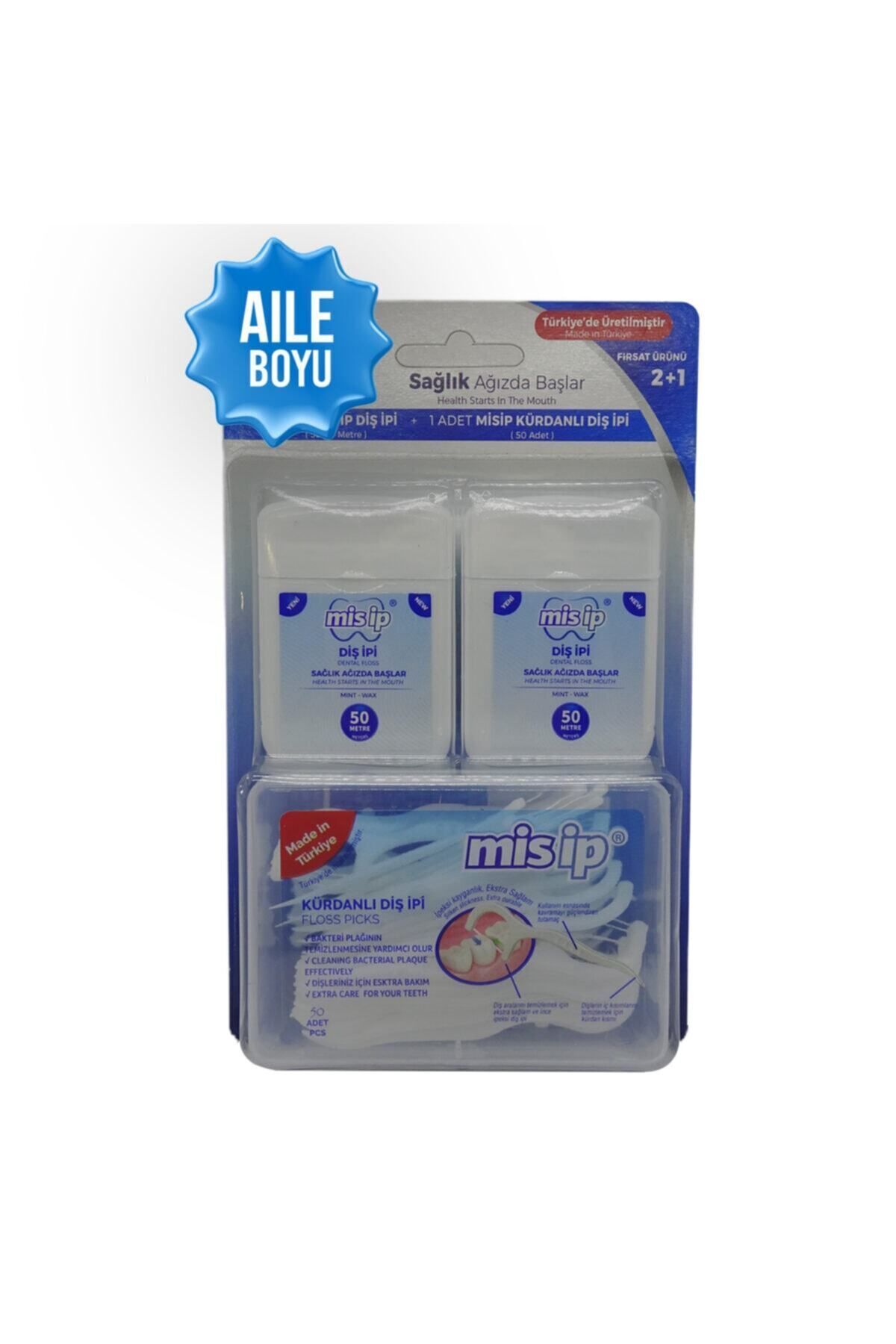 Mis İp-Misip Dental Floss 50 Mt 2 Pack Toothpick Dental Floss 50 Pack 4