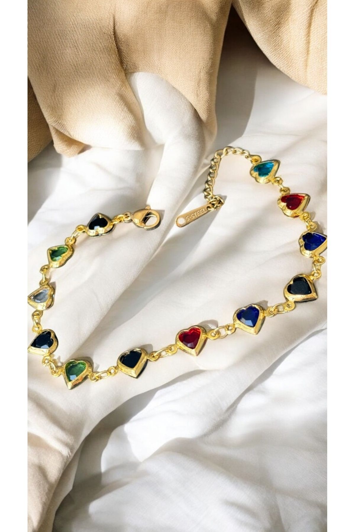 İNN JEWELLERY Kadın Bileklik 316 L Çelik Kararmaz Antialerjik Kalp 2 Yıl İthalatçı Garantili
