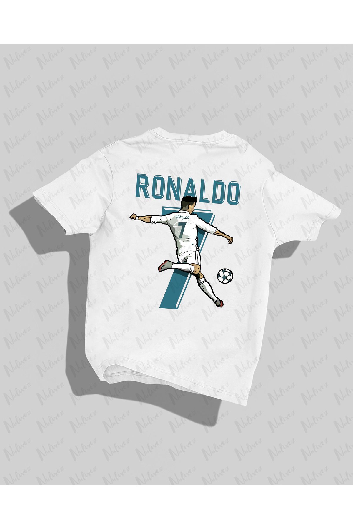Nulivez Cristiano Ronaldo Tasarımı Baskılı Yüksek Kalite Kompakt Unisex Oversize T-Shirt