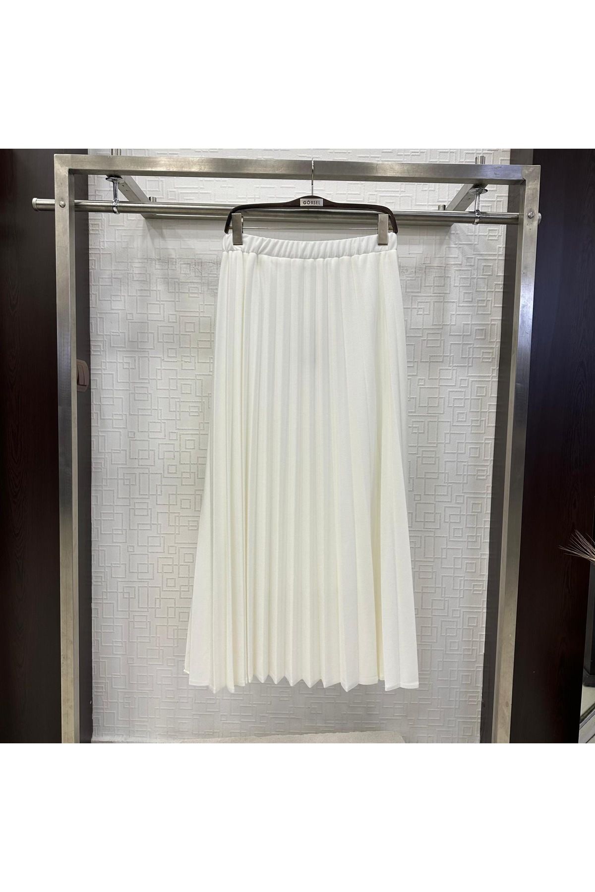 nazce butik BEYAZ PLİSELİ ETEK