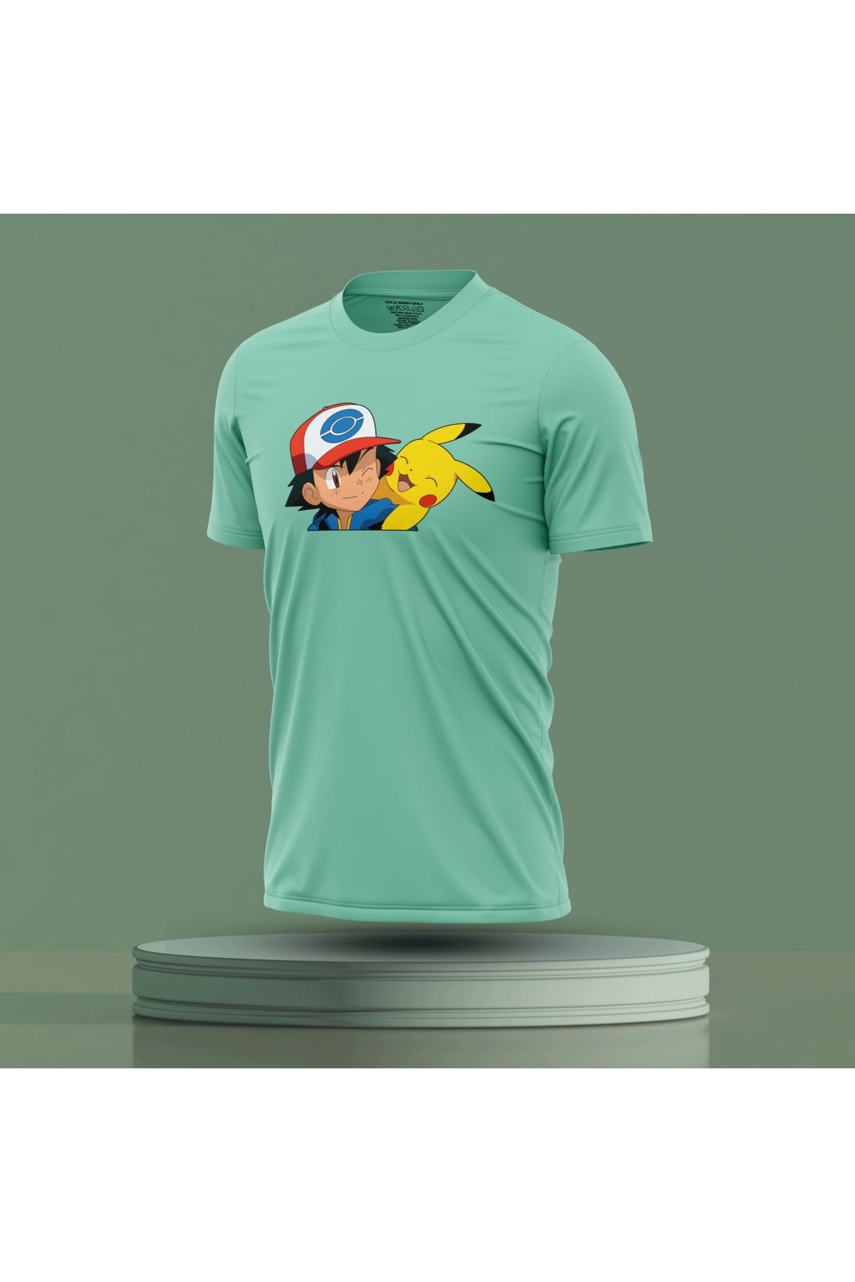 Bulvar Lee Erkek Sıfır Yaka Pikachu Baskılı Yazlık T-Shirt