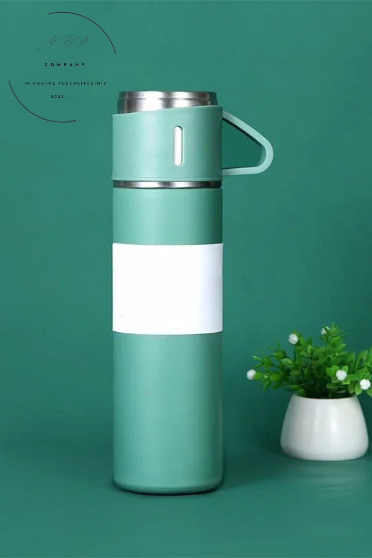FORSEİ LUCA Paslanmaz Çelik 500 Ml Sıcak Soğuk Termos Seti 3 Bardaklı Outdoor Öğrenci Sporcu Termos