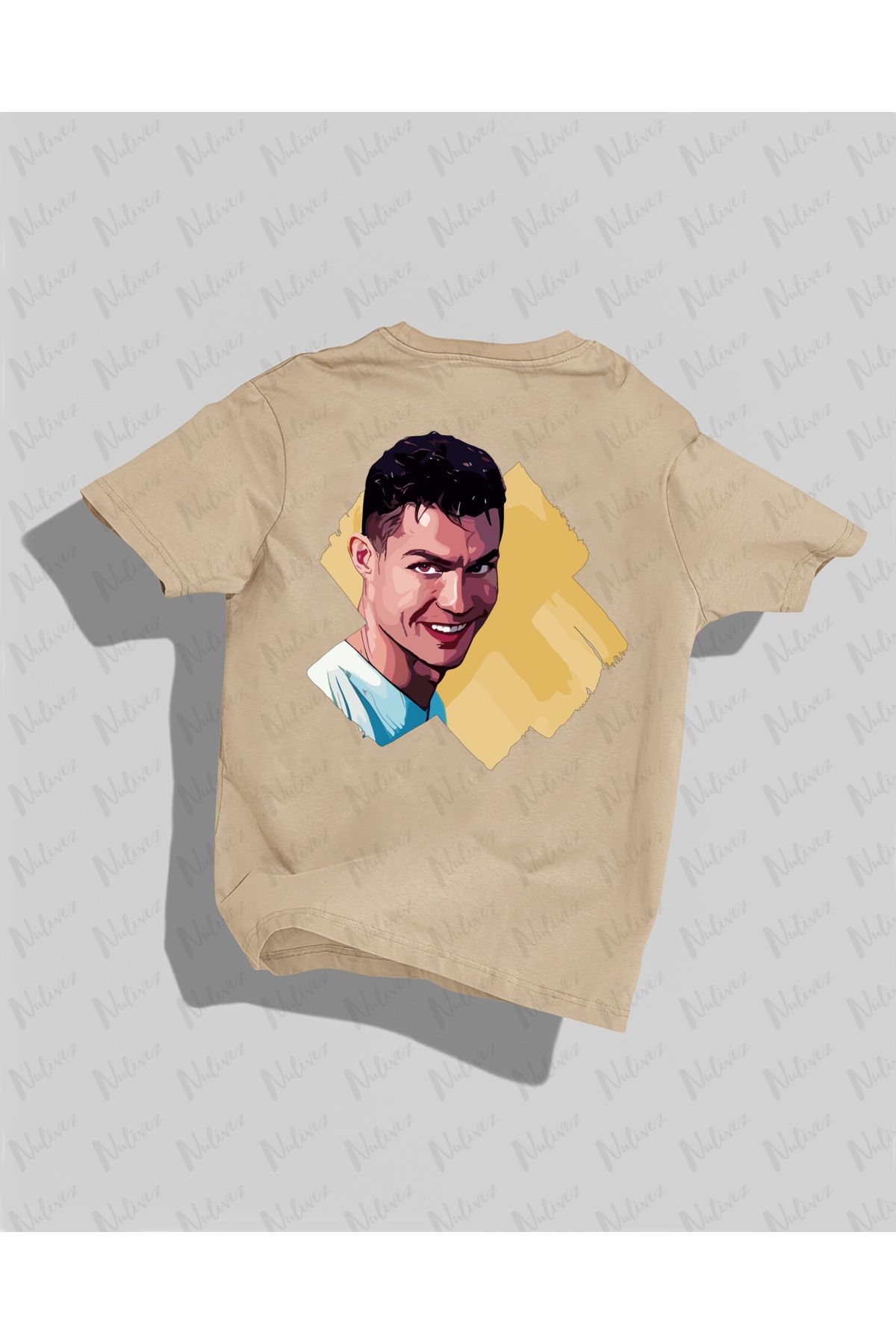 Nulivez Cristiano Ronaldo Tasarımı Baskılı Yüksek Kalite Kompakt Unisex Oversize T-Shirt