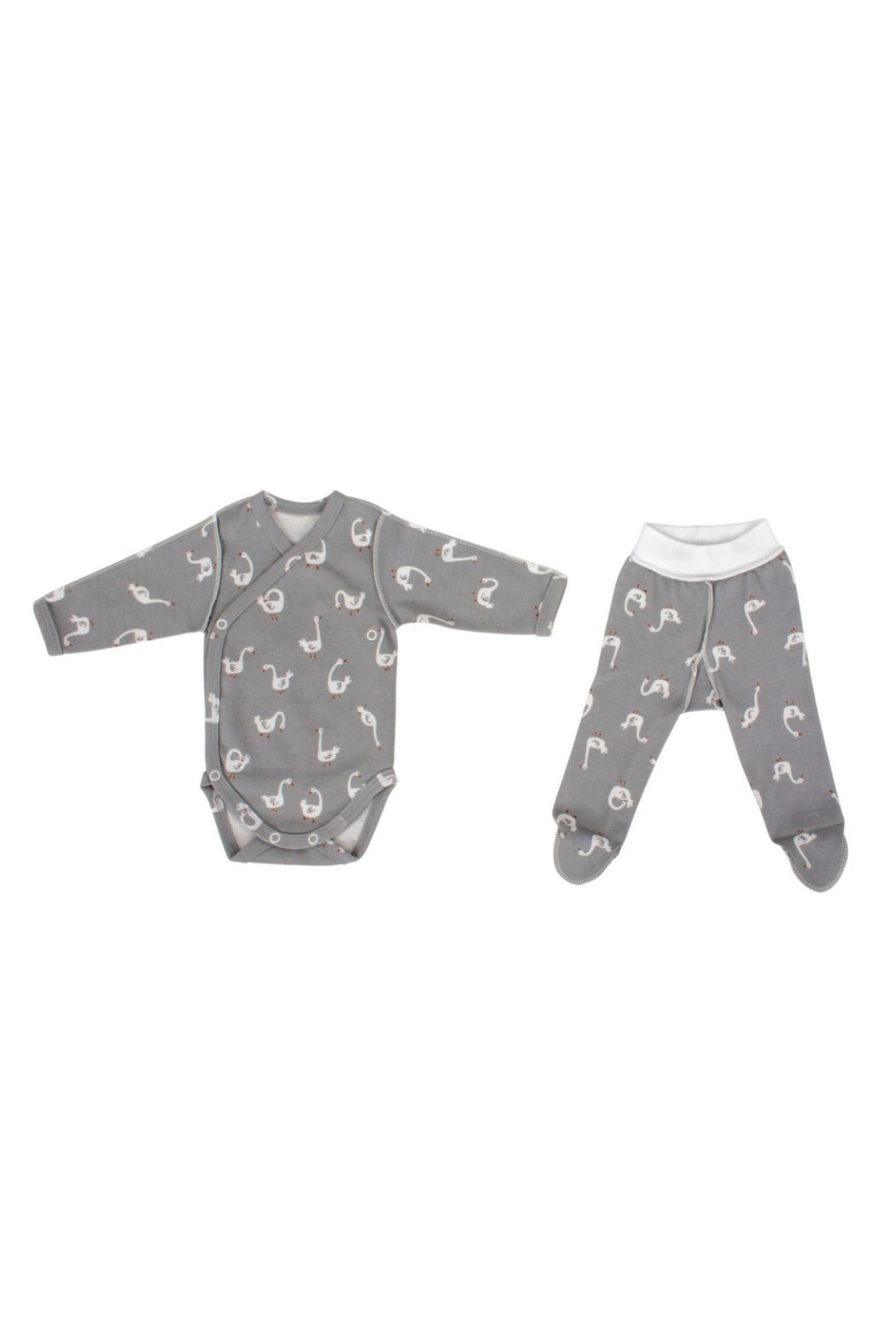 Sevi Bebe Prematüre Patikli Pantolon ve Önden Açık Body Seti