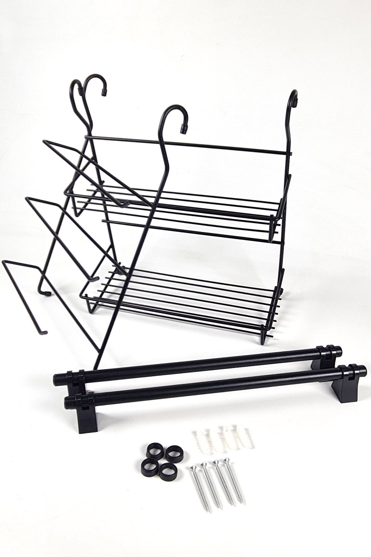 Binbirreyon-Counter Hanging Organizer Rack Spice Rack Foil Rack Towel Rack with 2 Hanger Bars 67cm Rd067 2