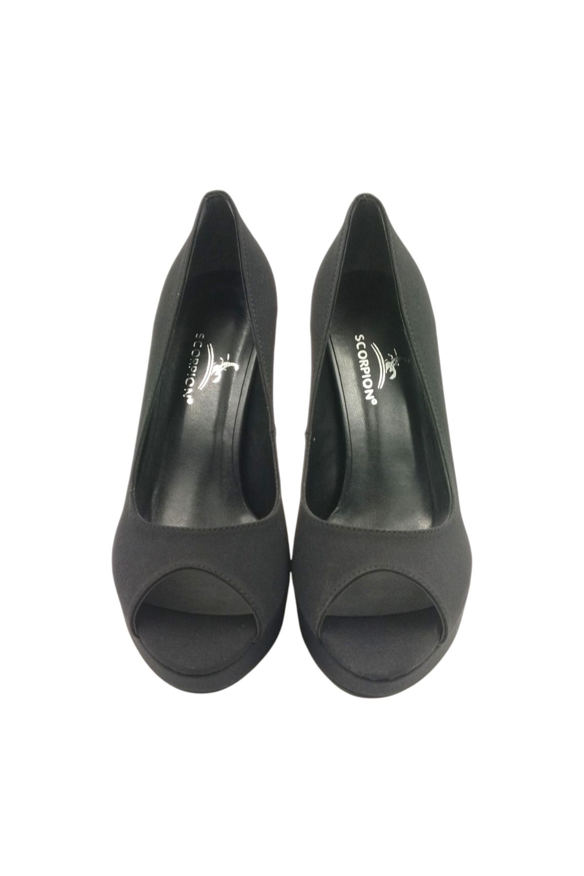 Escarpinshoes KADIN TOPUKLU PLATFORMLU BURNU AÇIK ABİYE ŞIK AYAKKABI