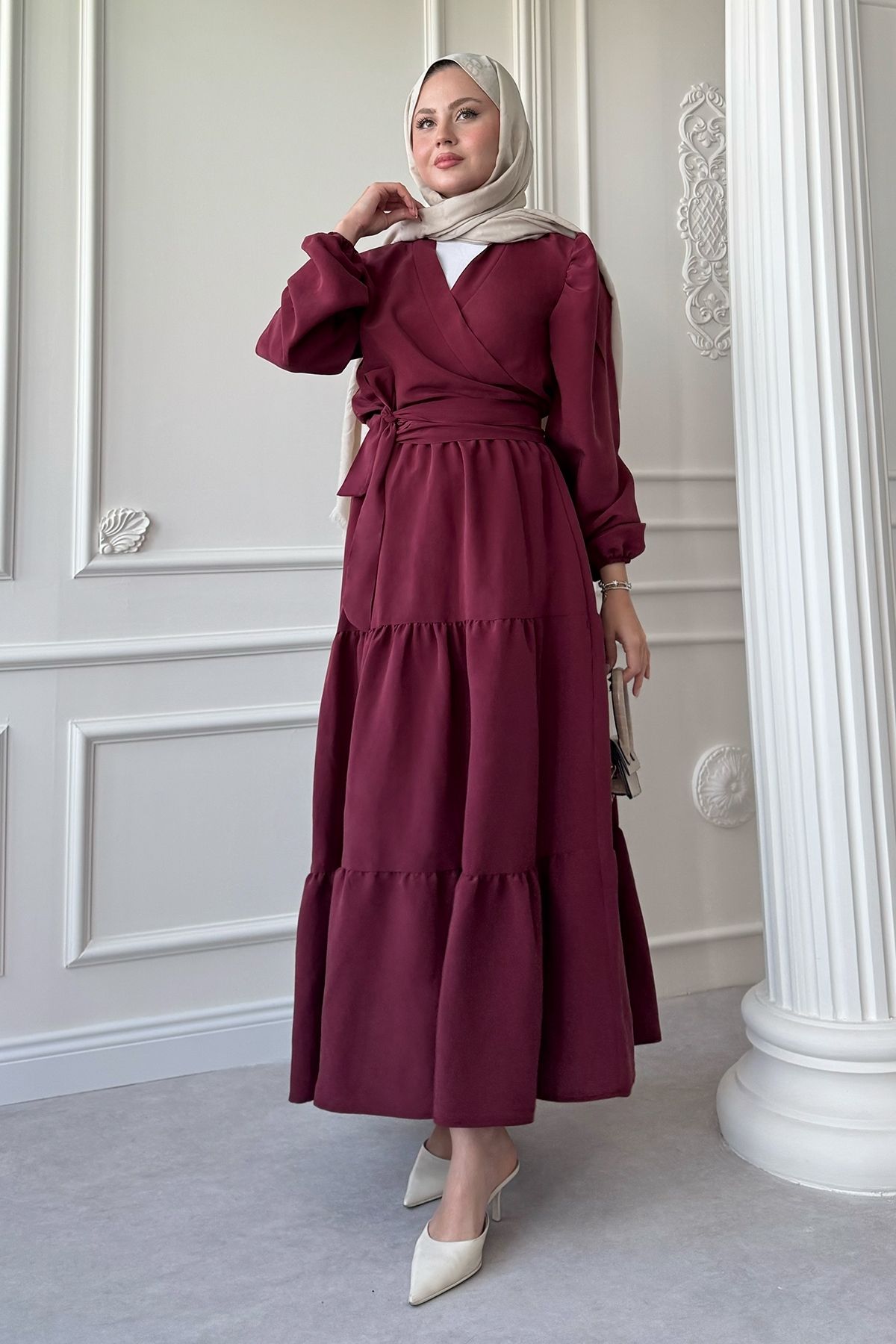 InStyle Modal Cupra Bolero Etekli Bordo Takım