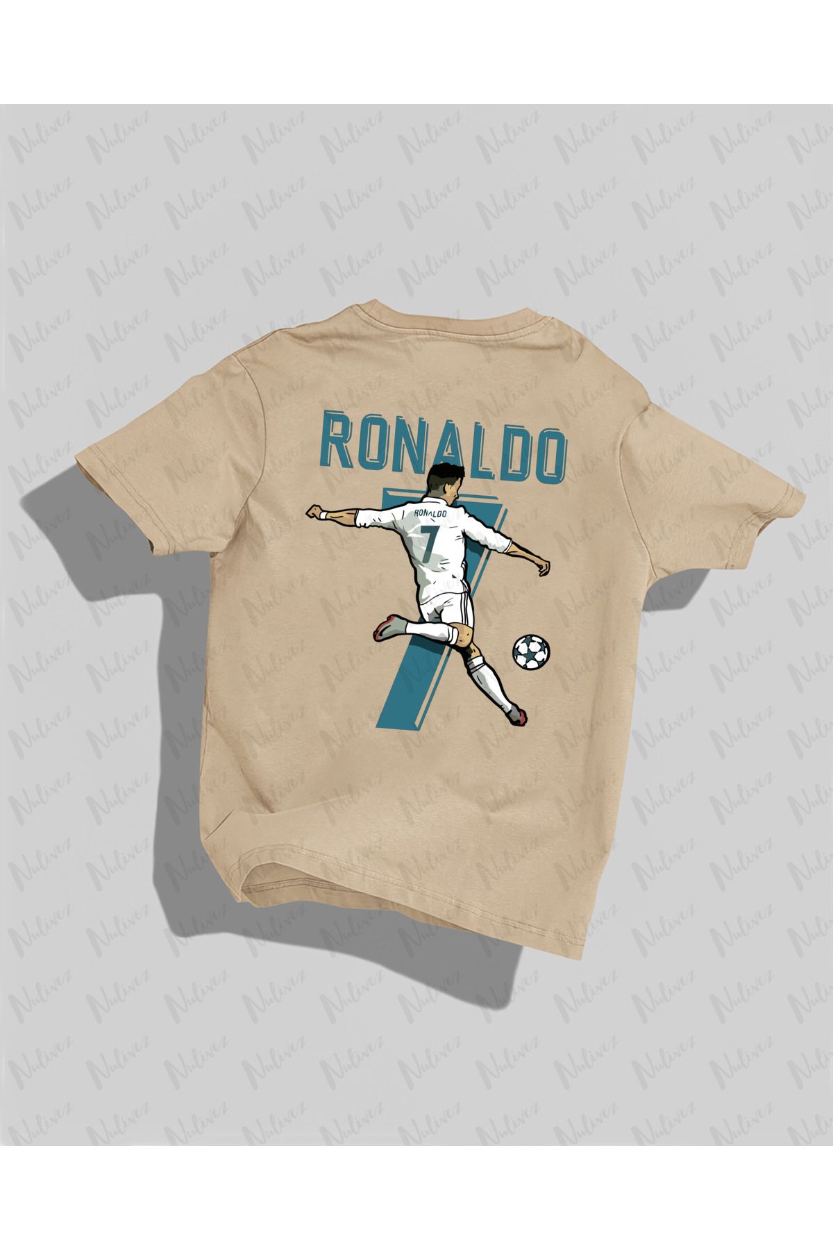 Nulivez Cristiano Ronaldo Tasarımı Baskılı Yüksek Kalite Kompakt Unisex Oversize T-Shirt