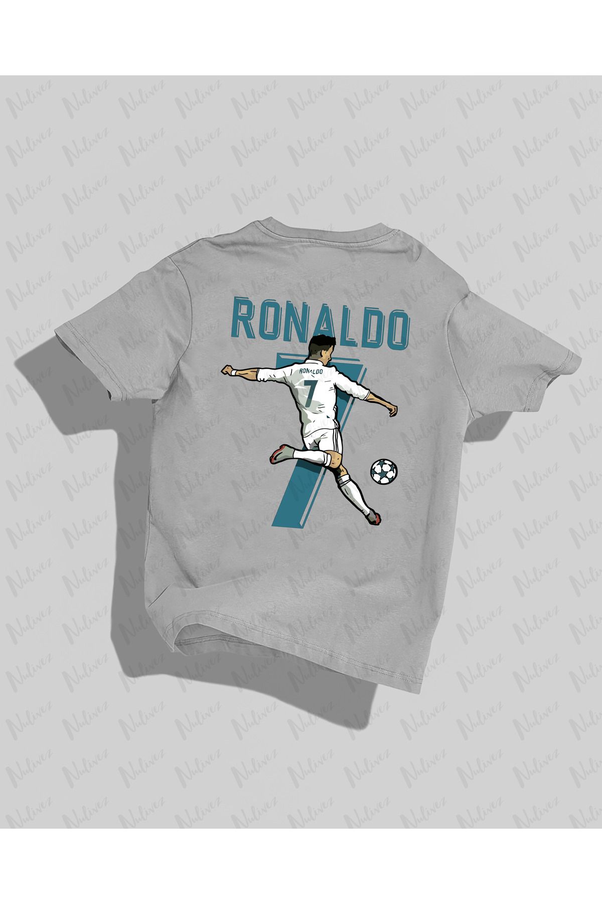 Nulivez Cristiano Ronaldo Tasarımı Baskılı Yüksek Kalite Kompakt Unisex Oversize T-Shirt