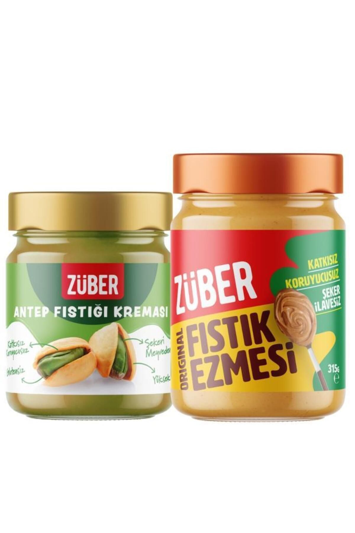 Züber Antep Fıstığı Kreması 200 g + Original Fıstık Ezmesi 315 g