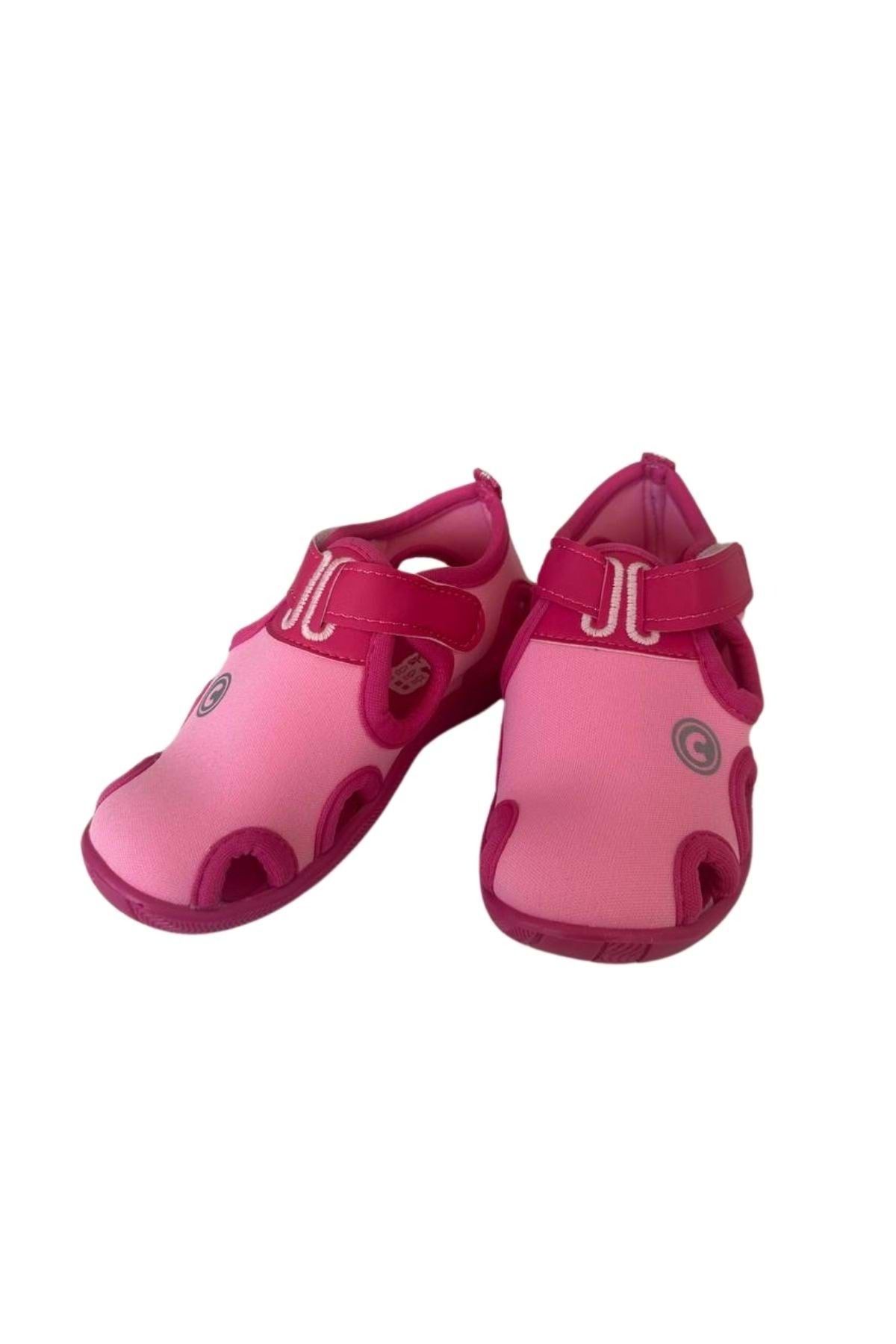 wakawakakidsstore Pembe Cırt Cırtlı Kız Çocuk Bebek Sandalet