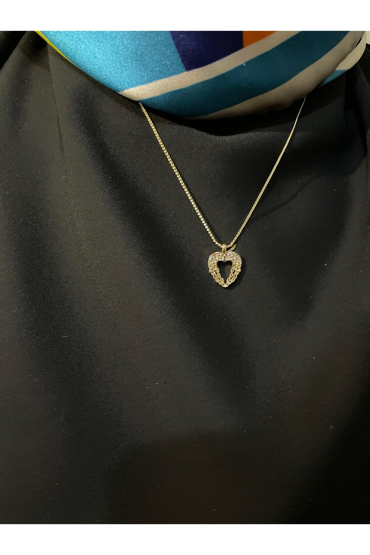 Kardelen Jewelry Zirkon Taşlı İçi Boş Kalp Kolye