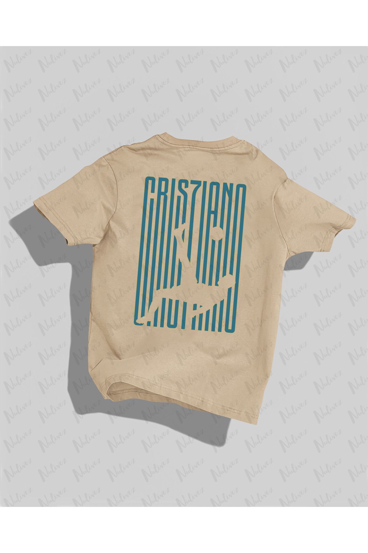 Nulivez Cristiano Ronaldo Tasarımı Baskılı Yüksek Kalite Kompakt Unisex Oversize T-Shirt