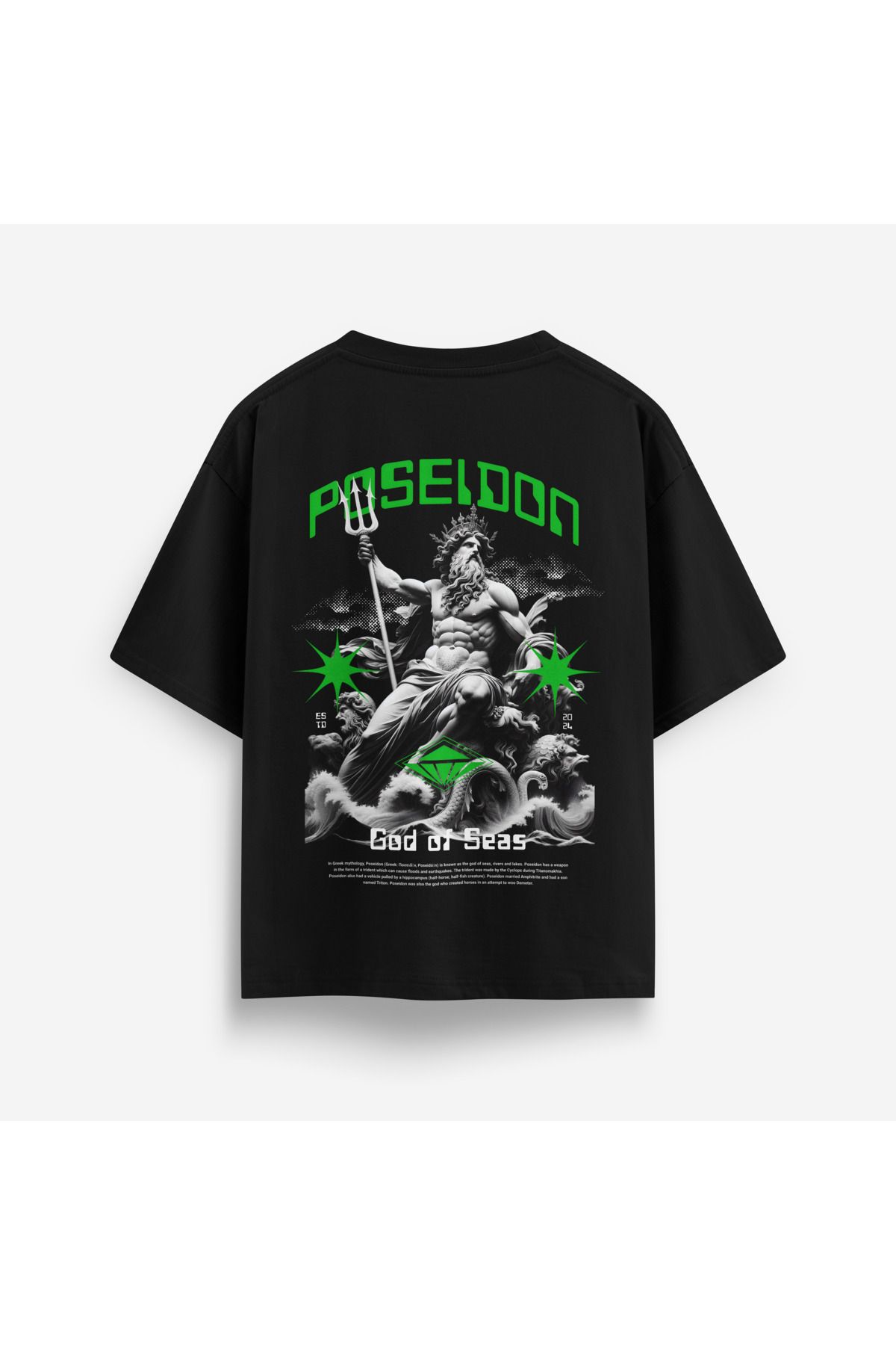 Street301 Unisex Poseidon Baskılı Oversize T-Shirt
