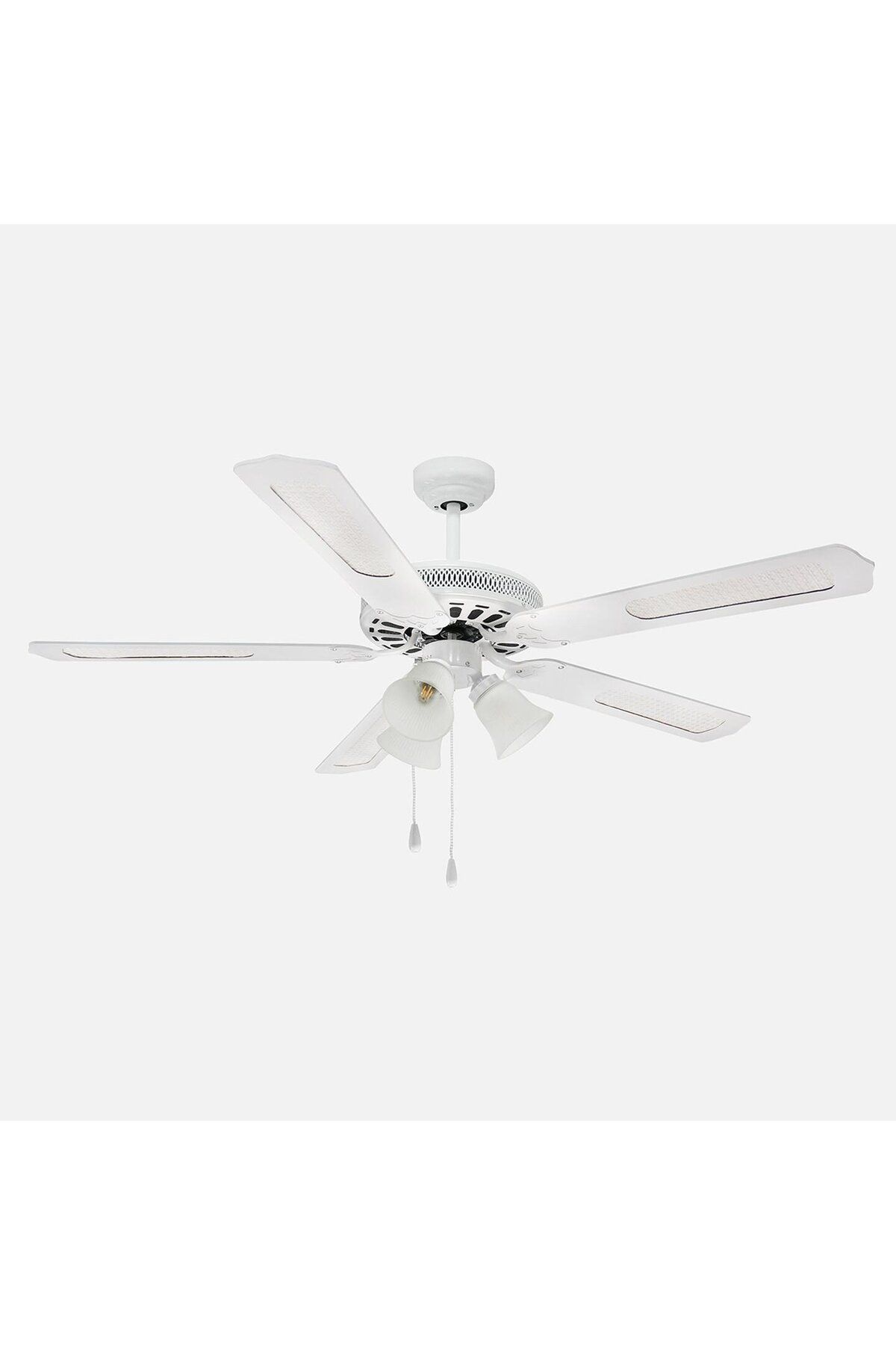 DLC Karayel 132cm Bakır Motor 3 Lambalı Tavan Vantilatörü Beyaz