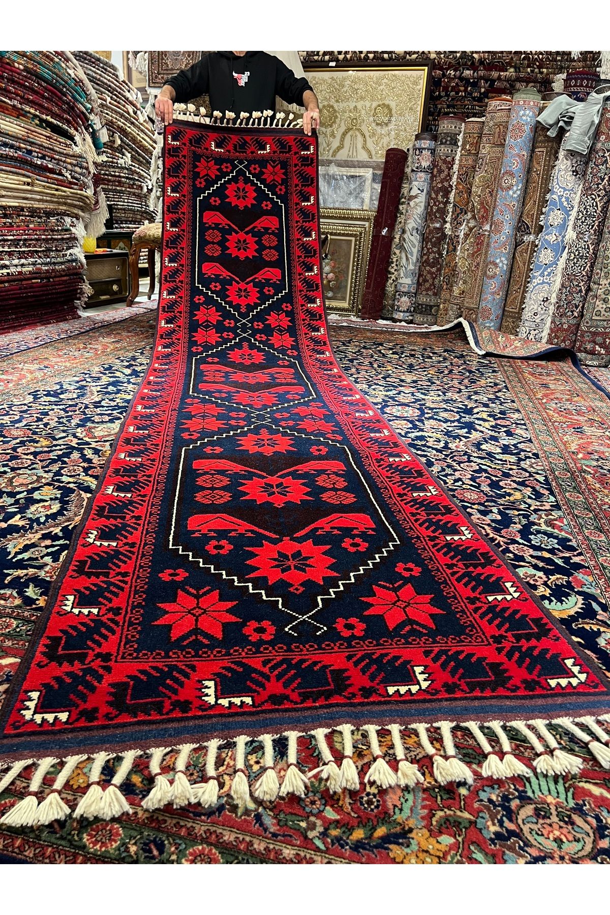 RD RAMAZAN DAĞ EL HALI SANATI El Dokuma Yağcıbedir Halısıdır KökBoya Muhteşem Bir Eserdir Ebat 356x81