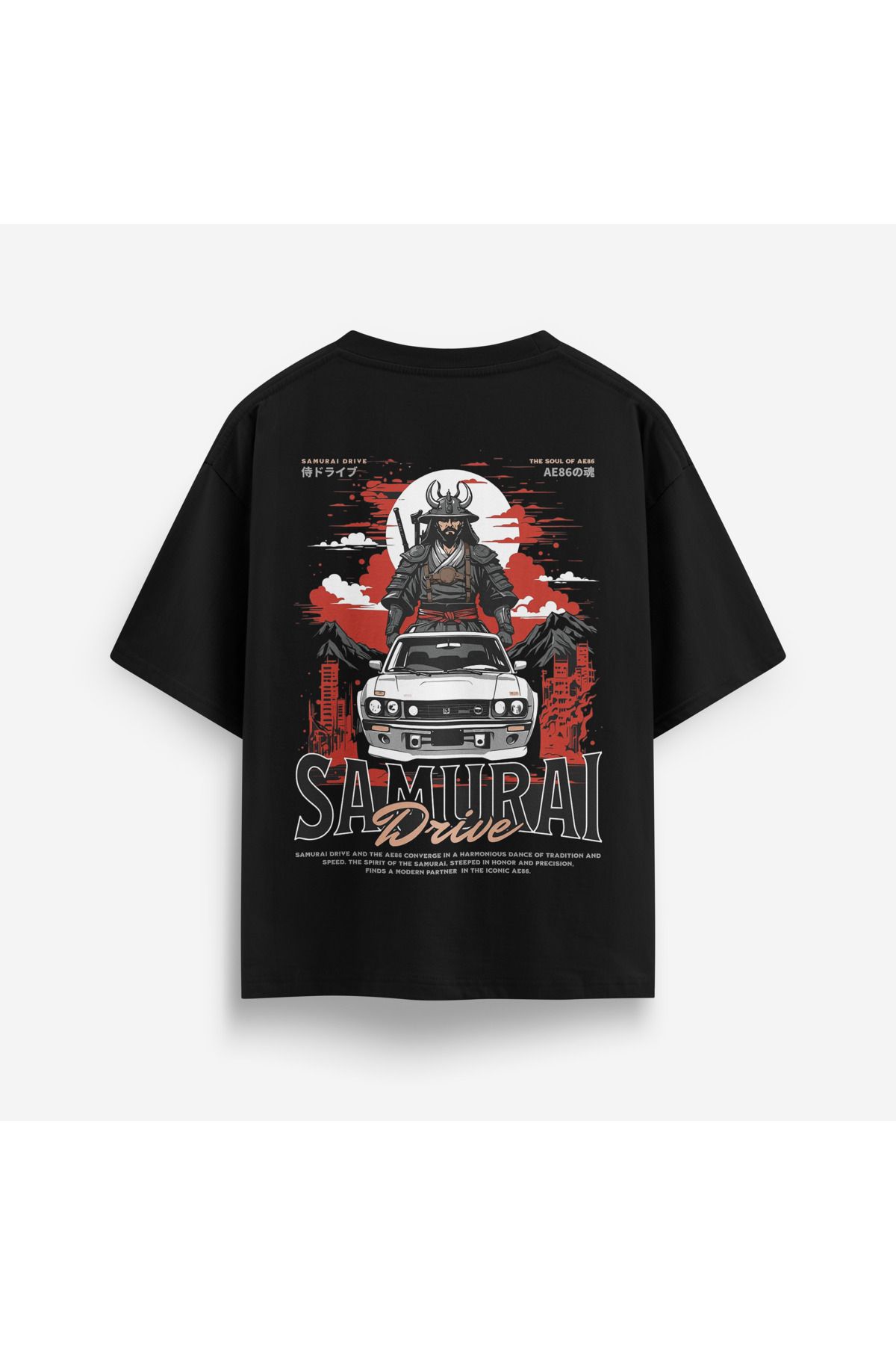 Street301 Unisex Samurai Drive Baskılı Oversize T-Shirt