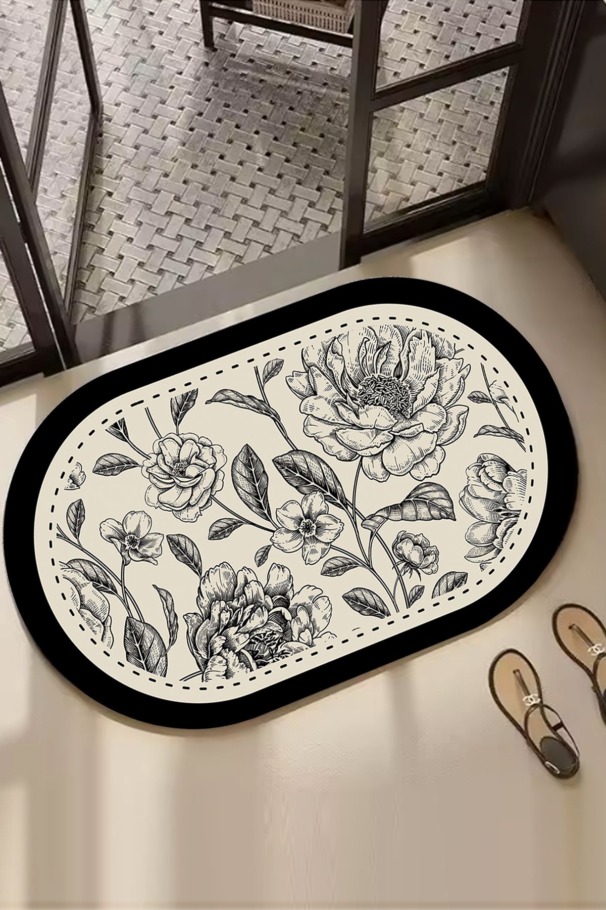 Chilai Home Rasse Tekli 60x100 cm Banyo Paspas Seti, Kaydırmaz Tabanlı djtbanyo