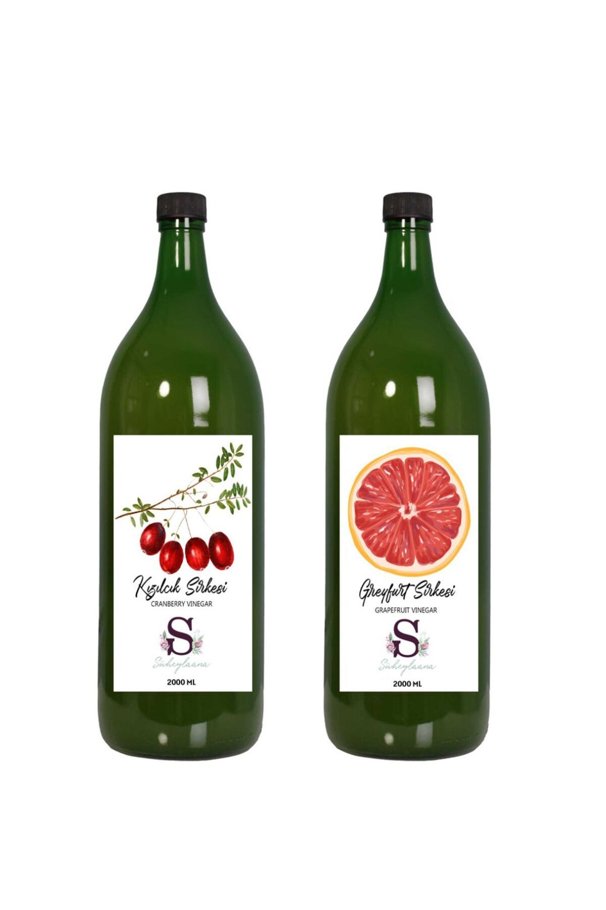 Süheylaana Doğal Kızılcık Sirkesi 2000 Ml - Doğal Greyfurt Sirkesi 2000 Ml