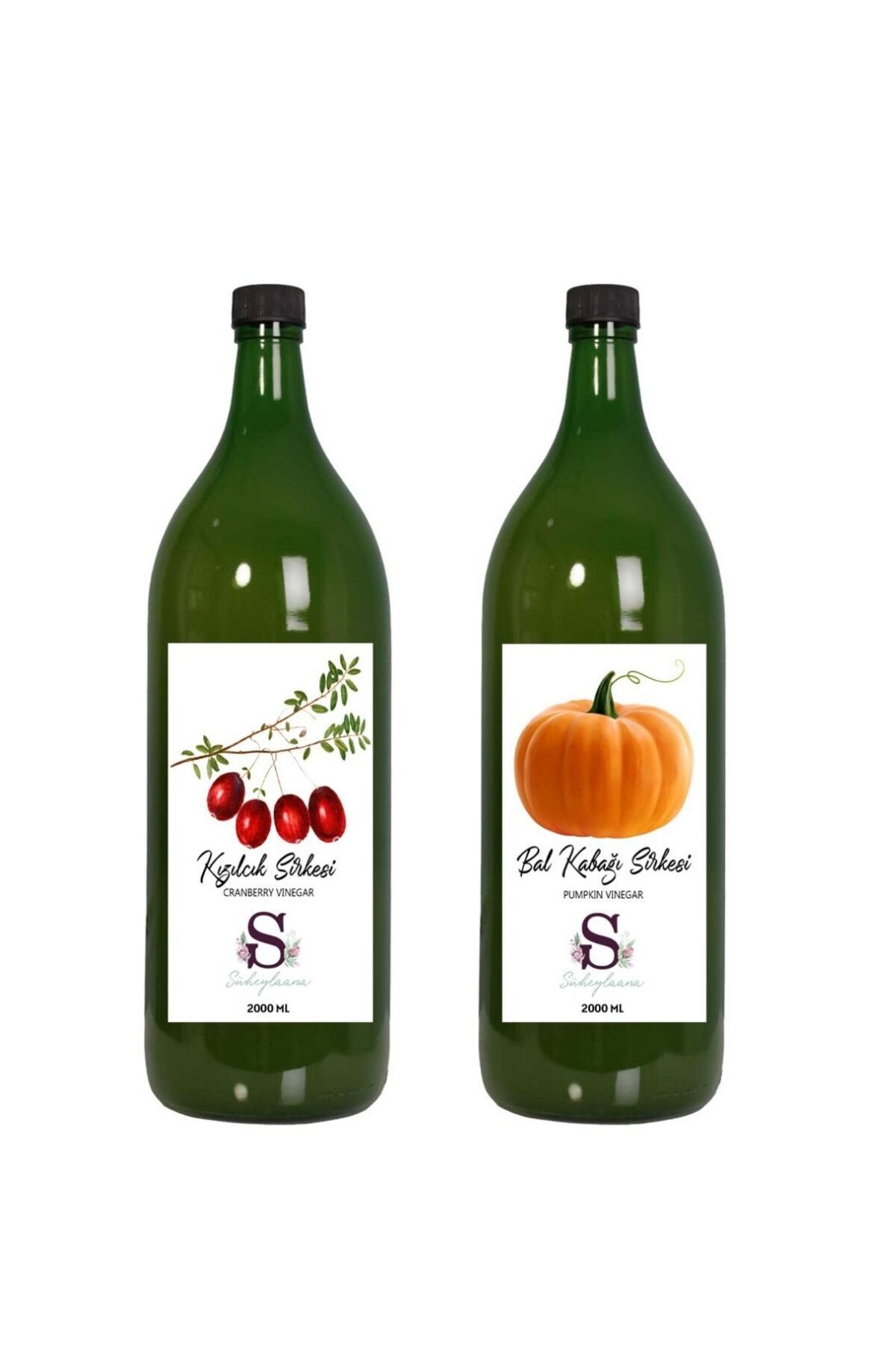 Süheylaana Doğal Kızılcık Sirkesi 2000 Ml - Doğal Bal Kabağı Sirkesi 2000 Ml