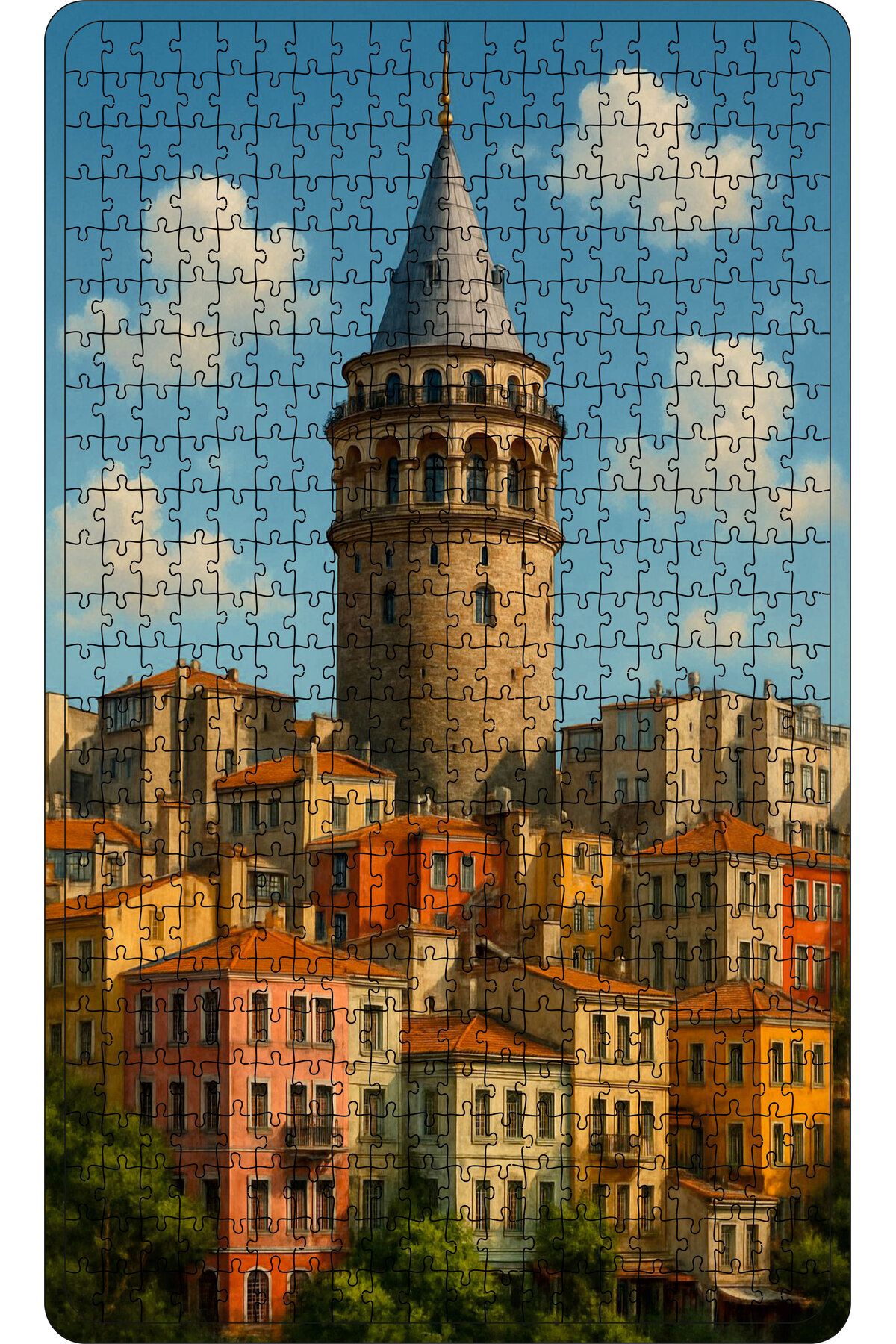WOODENCRAFT GALATA KULESİ AHŞAP PUZZLE 500 PARÇA 50 X 30 TABLO OLARAK DUVARA ASILABİLİR.