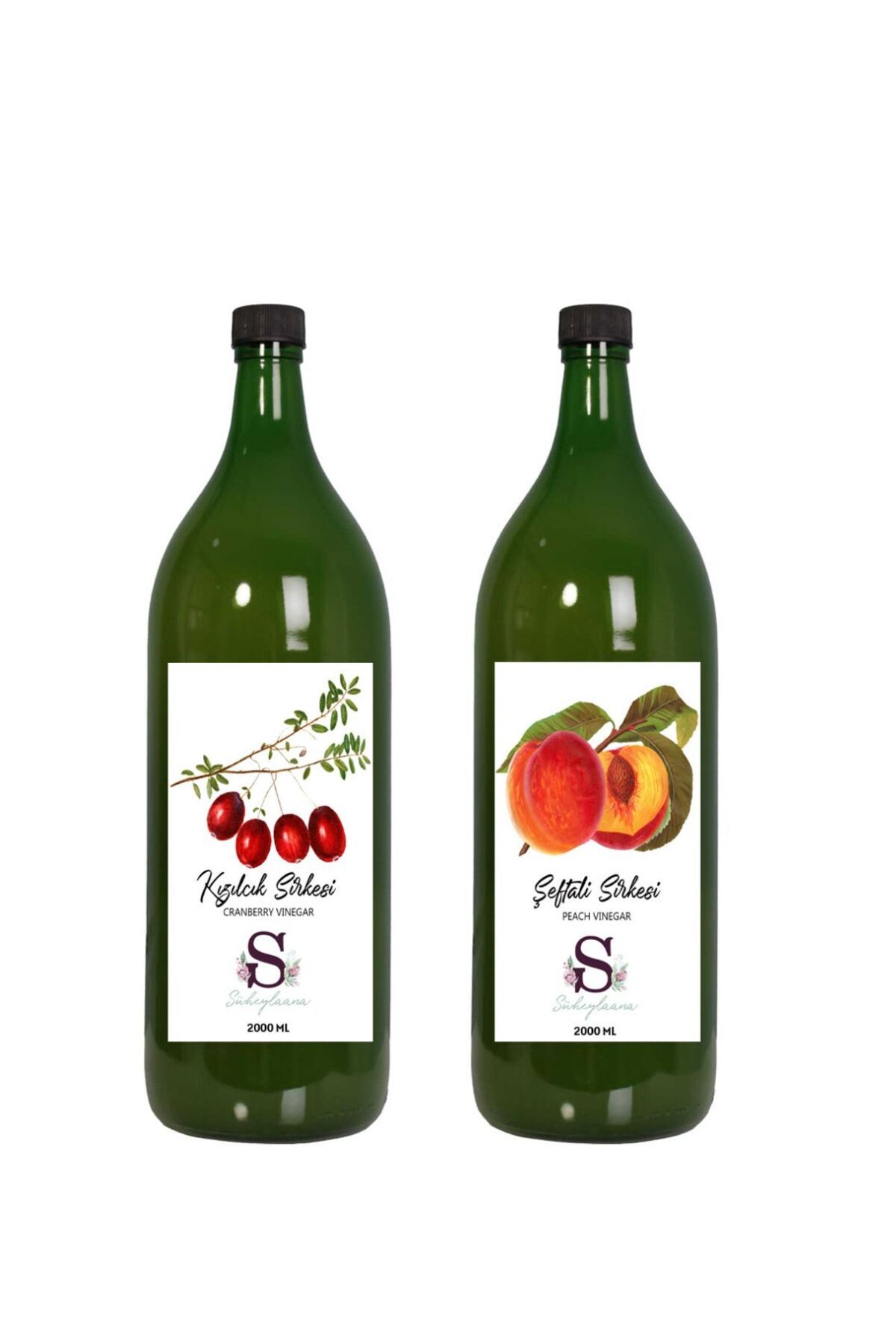 Süheylaana Doğal Kızılcık Sirkesi 2000 Ml - Doğal Şeftali Sirkesi 2000 Ml
