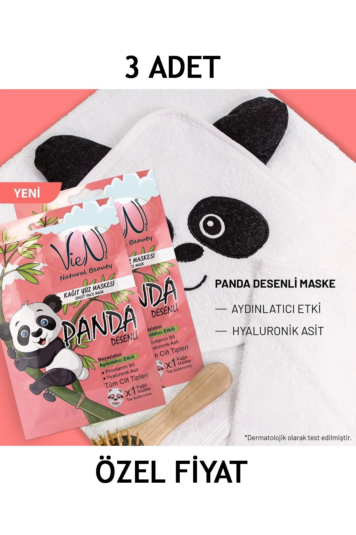 Vien VİEN KAĞIT YÜZ MASKESİ (PANDA) 3 ADET