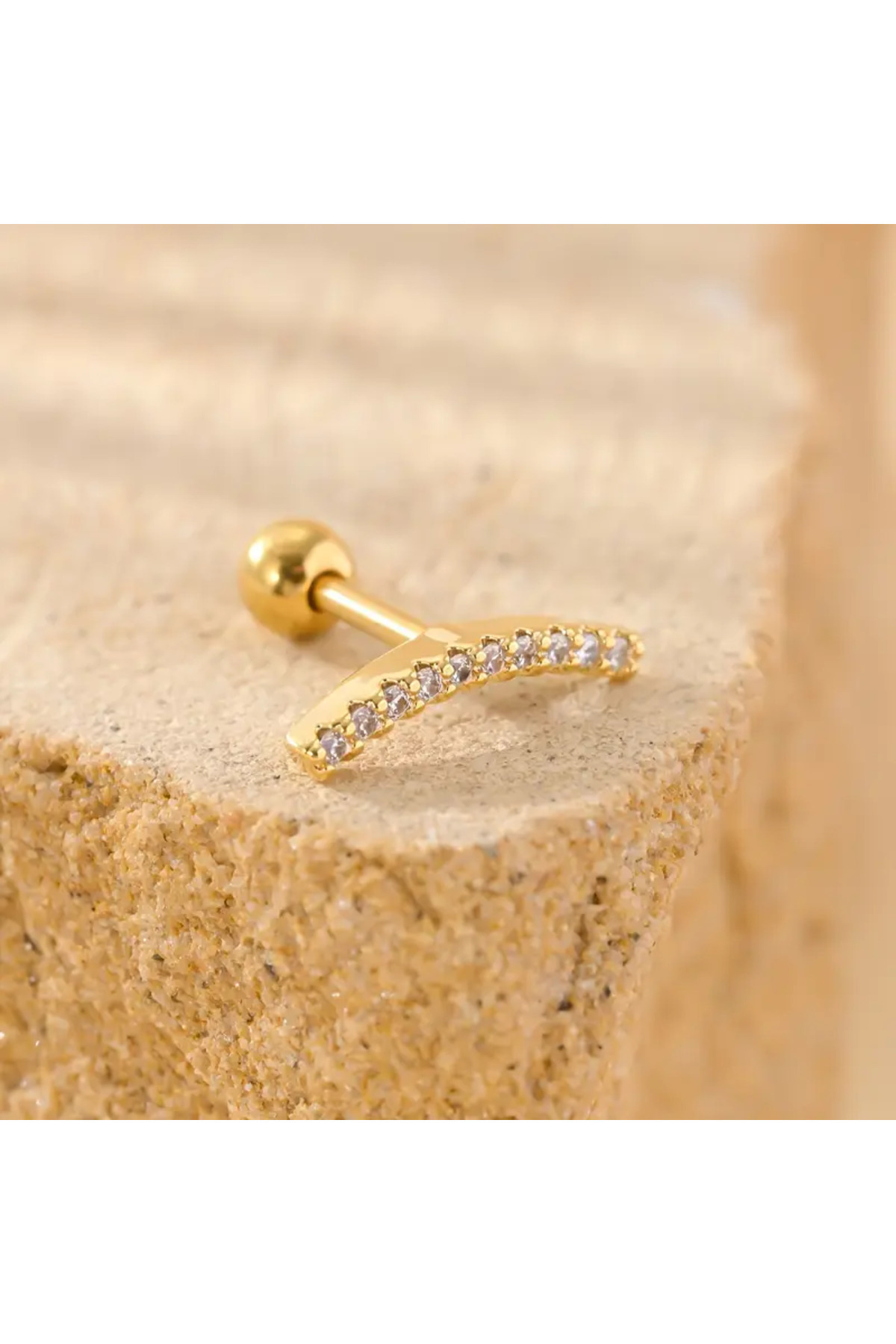 alysa jewelry Cerrahi Çelik düz şık zarif piercing helix, lobe