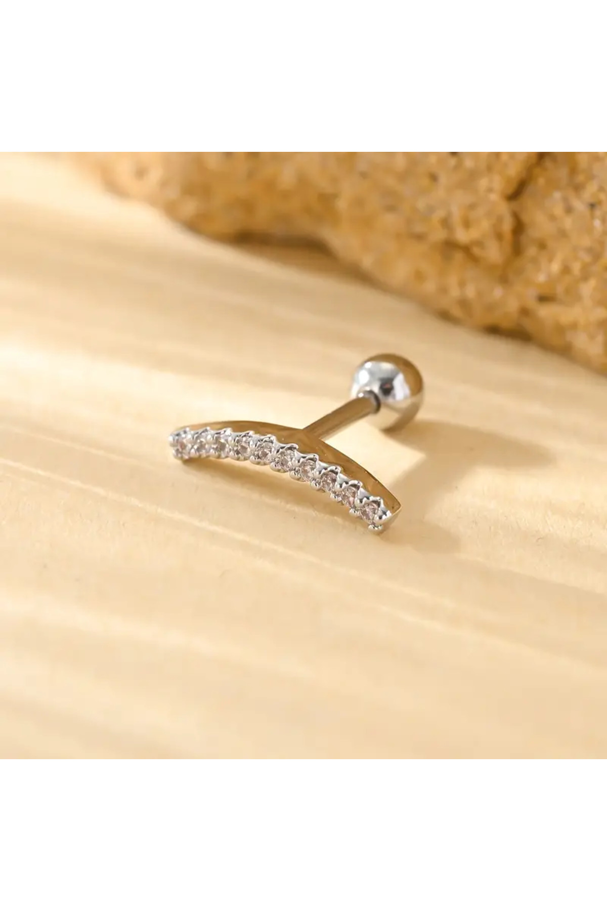 alysa jewelry Cerrahi Çelik düz şık zarif piercing helix, lobe