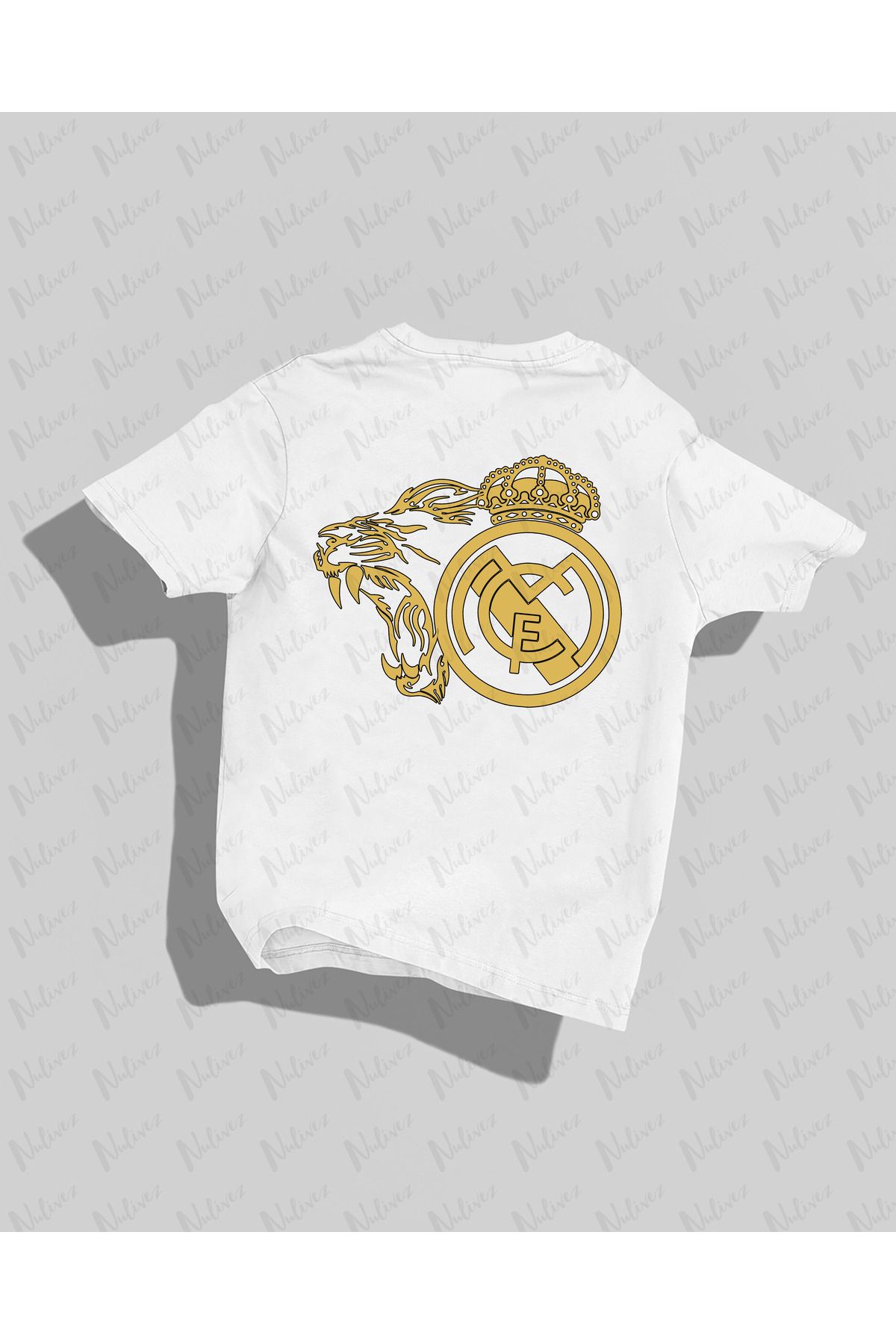 Nulivez Real Madrid Tasarımı Baskılı Yüksek Kalite Kompakt Unisex Oversize T-Shirt