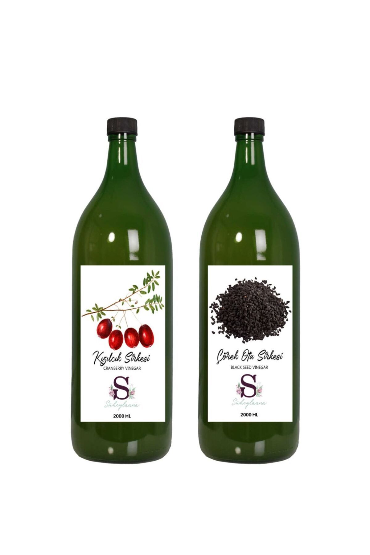 Süheylaana Doğal Kızılcık Sirkesi 2000 Ml - Doğal Çörek Otu Sirkesi 2000 Ml
