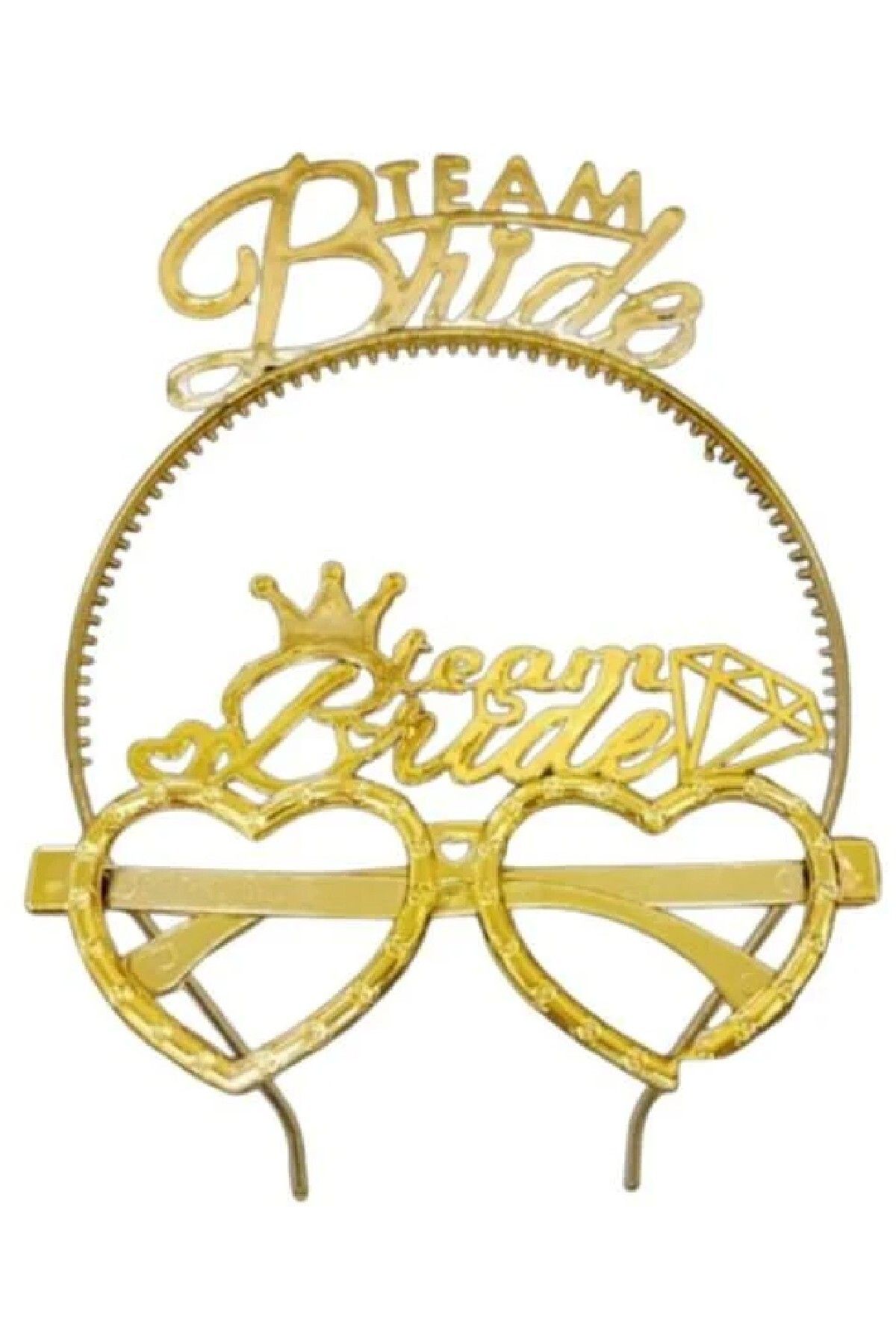 BKMC PARTY Team Bride Taç Gözlük 2'li -Bride To Be Malzemeleri - Bekarlığa Veda Partisi-Parti Malzemeleri