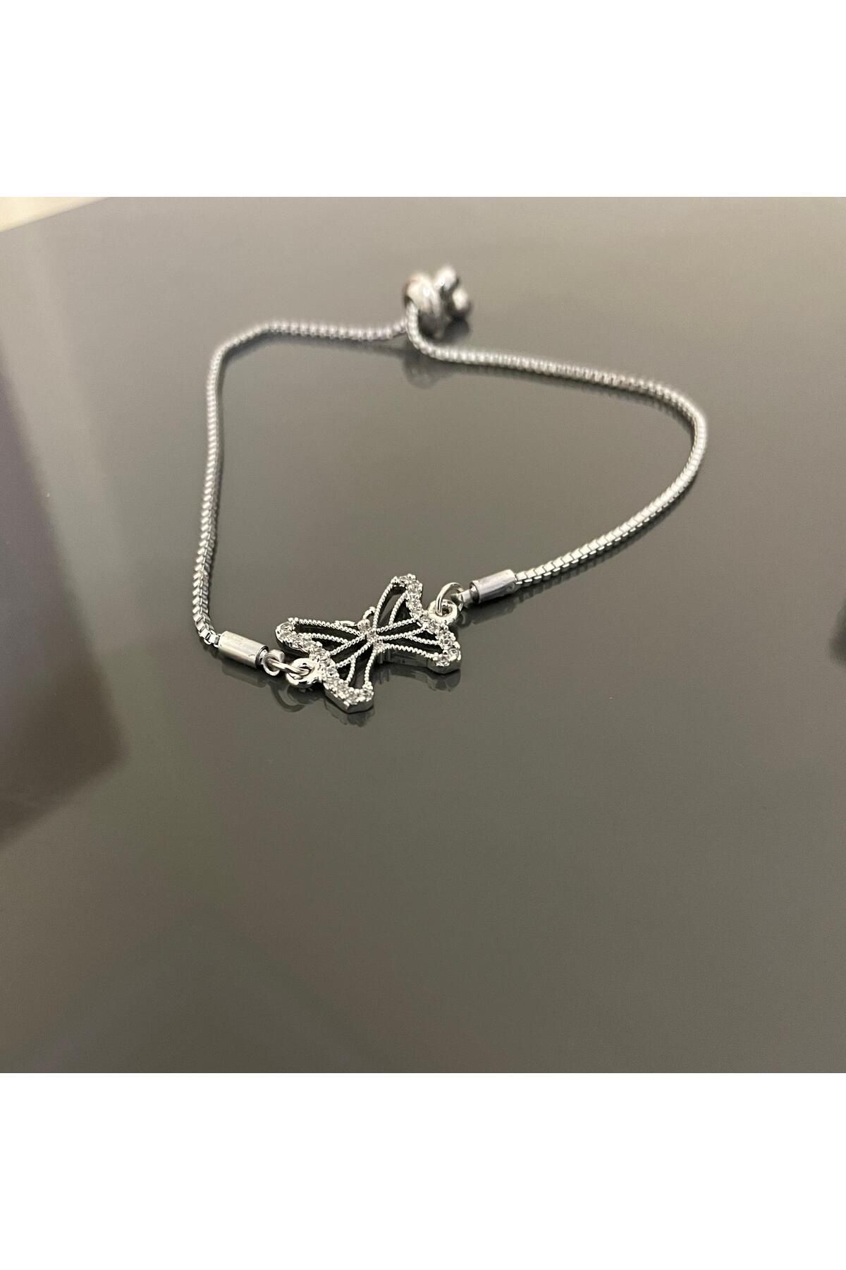 Kardelen Jewelry Zirkon Taşlı Asansörlü Kelebek Bileklik
