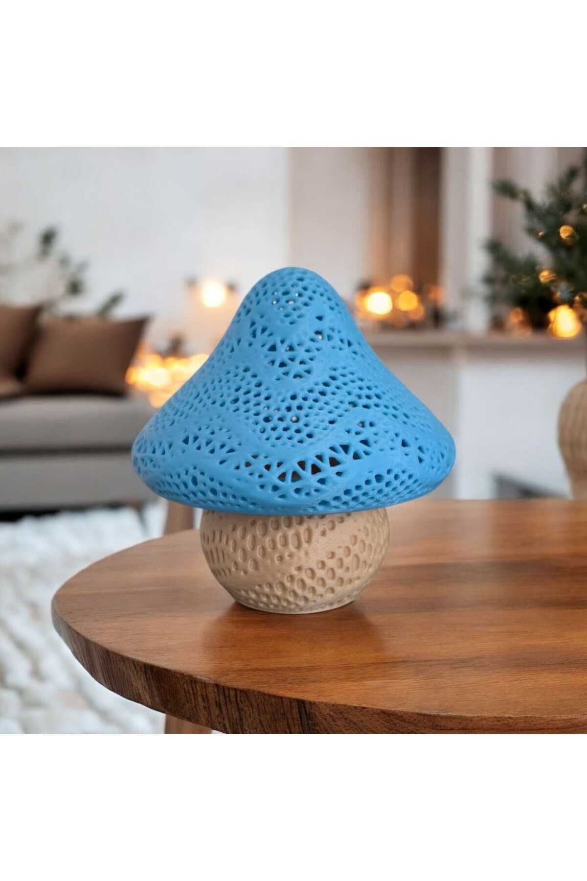 Home Mavi Fosforlu Mantar Masa Lambası
