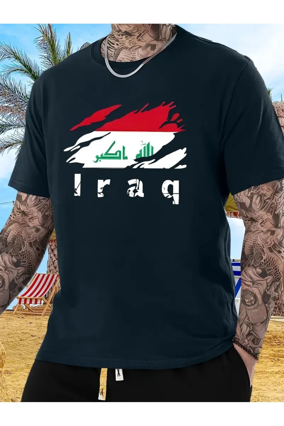 LAND MODA Erkekler için Yumuşak Nefes Alabilen Grafikli T-Shirt - Klasik Yaz Stili ile Suudi Arabistan