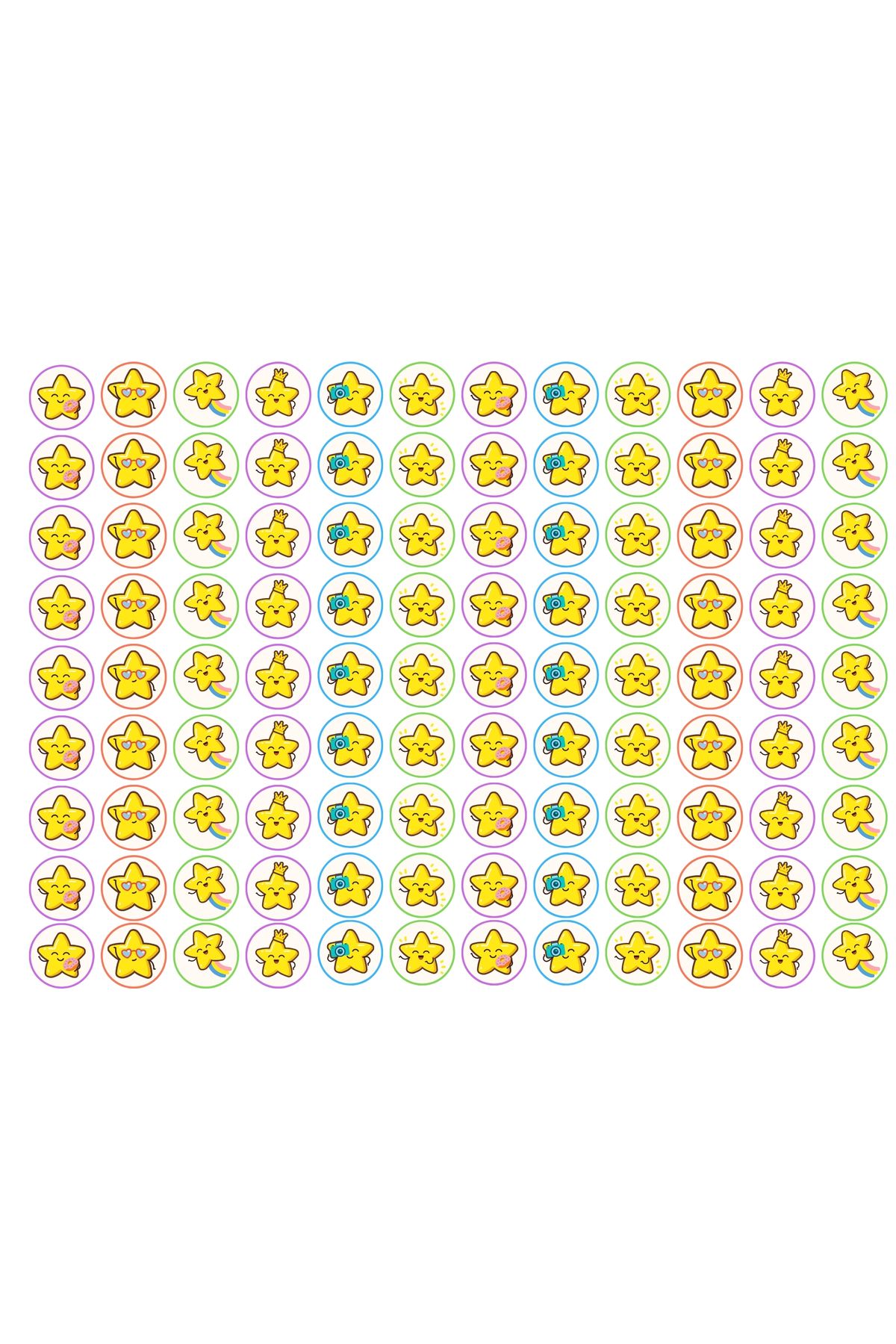 Online 108 Adet Figürlü Yıldız Sticker, Etiket , Çıkartma Eğitmenler için Bulunmaz Fırsat