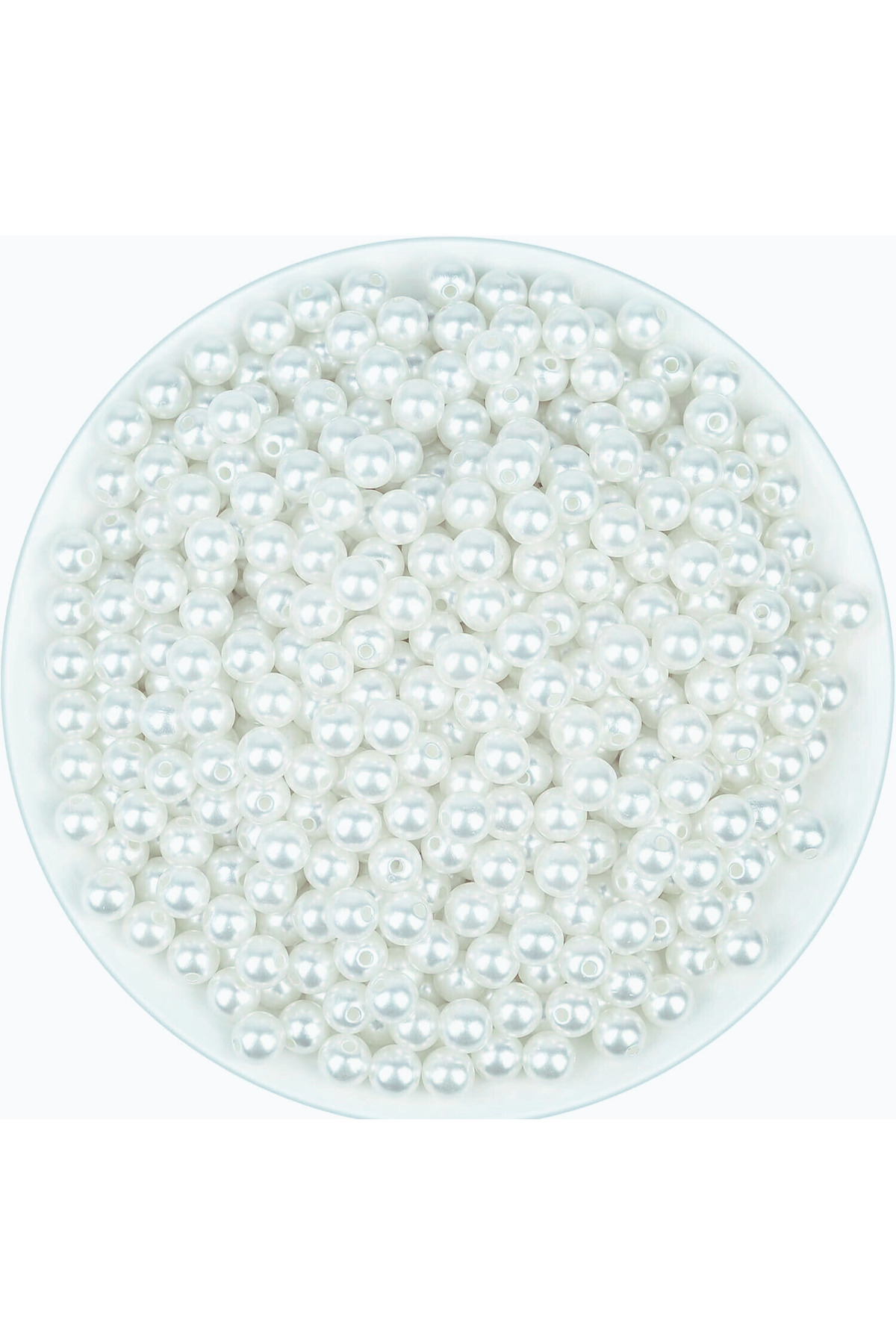 CSG BAZAAR 8 MM 250 Gram İnci Boncuk - Beyaz - Çanta Ve Takı Yapımı İçin