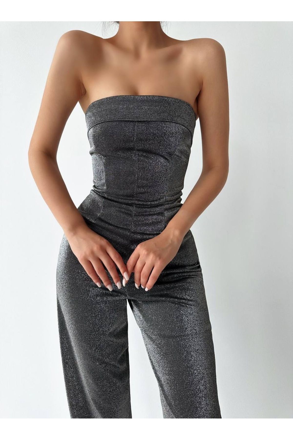 Vouvingen Straplez şık tulum