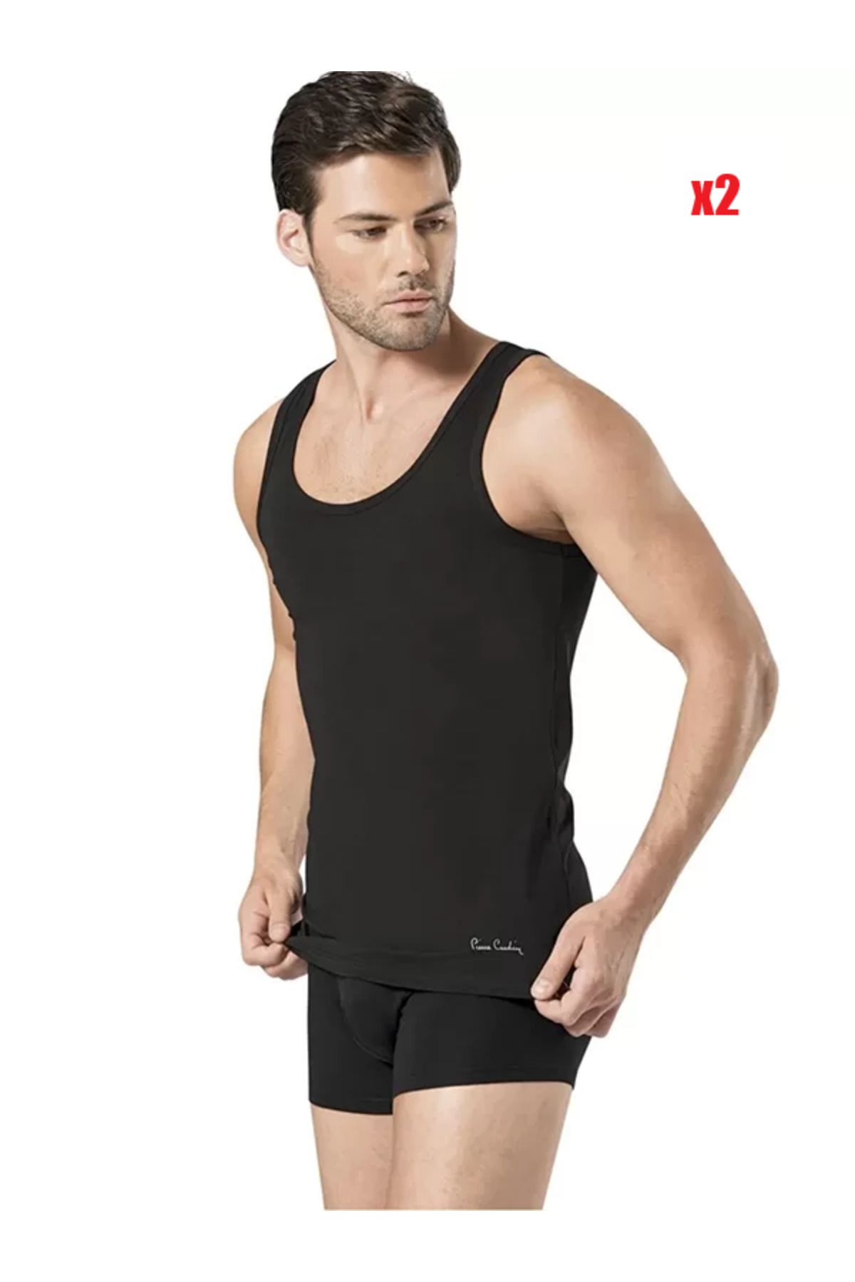 Pierre Cardin Erkek İç Giyim 2 Adet Pamuklu & Modal Siyah Atlet O1.L0.I2.VPC.09