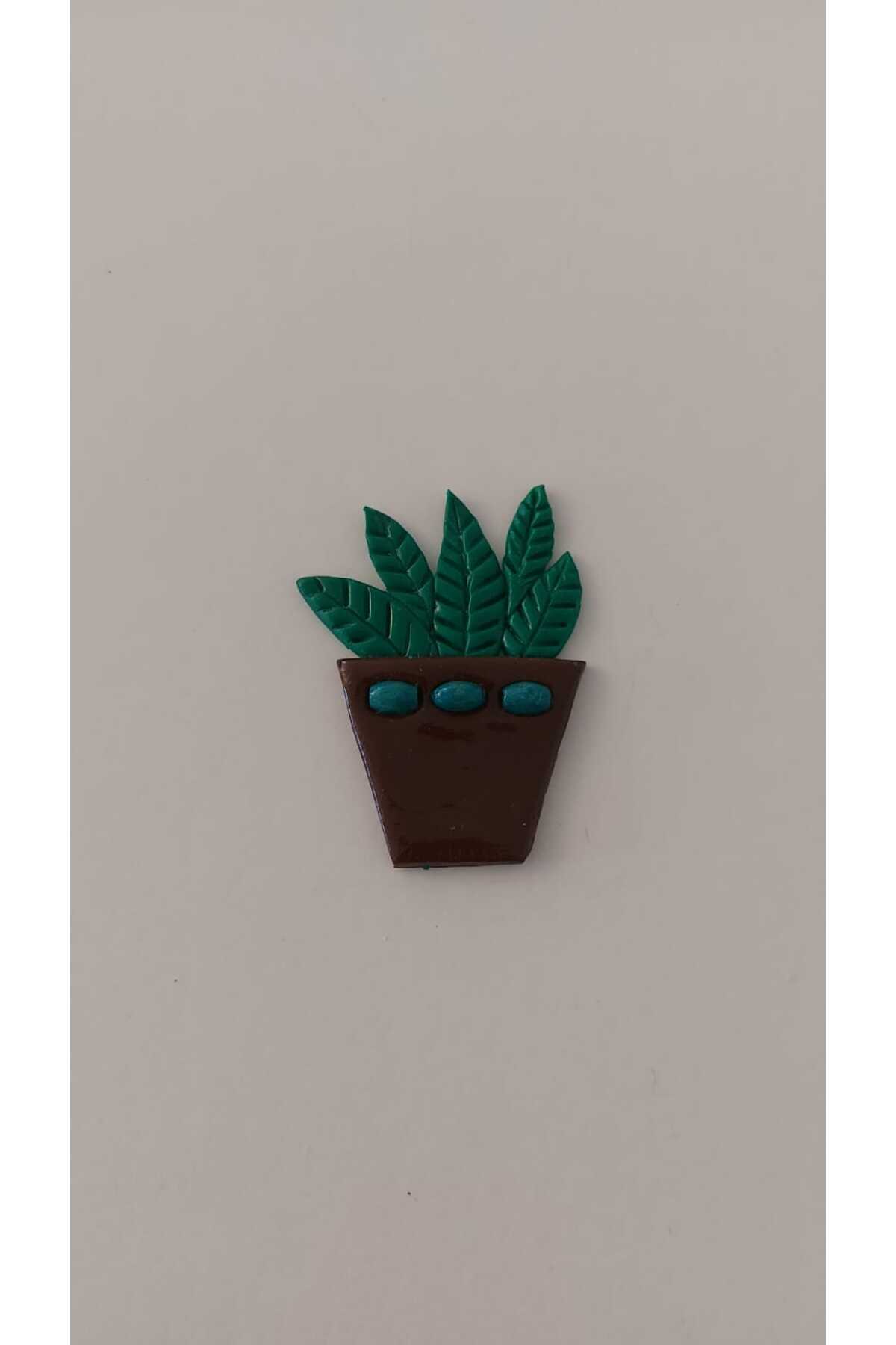 GiftlandCollection GiftLand El Yapımı Minyatür Polimer Kil Yeşil Bitki Magnet