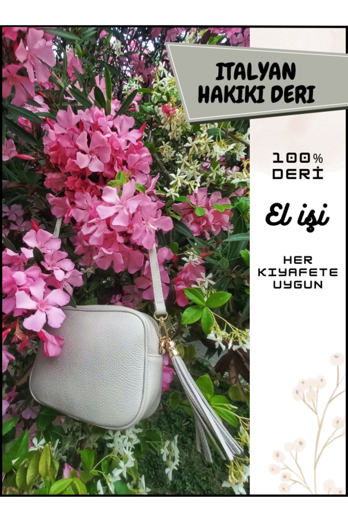 RENGARENK Hakiki Deri İtalyan Şık Zamansız Çapraz Omuz Çanta Her Kıyafete Uygun