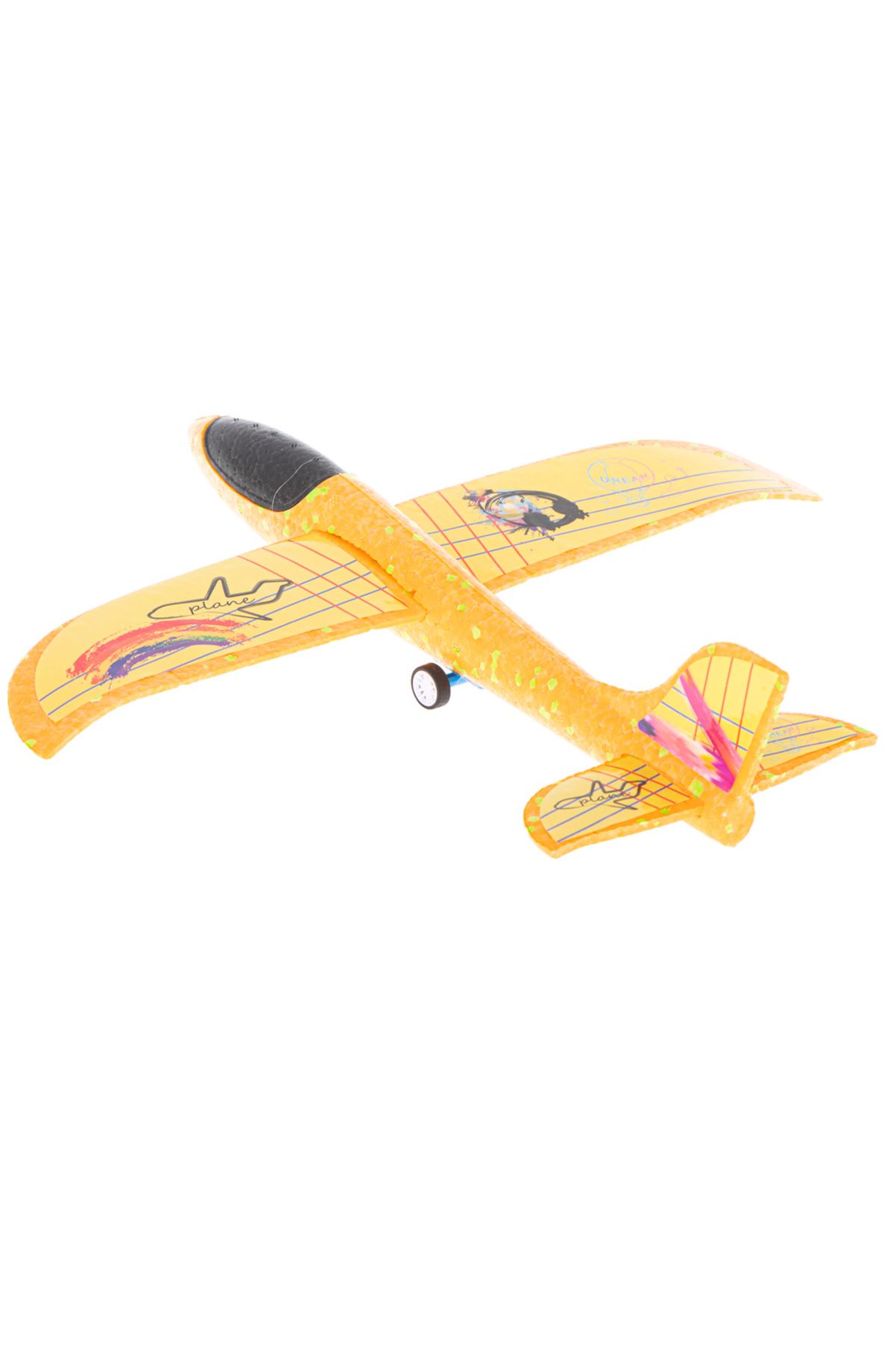 zola-Airplane with launcher, Zola, with stickers included, plastic/foam, red/orange color 6